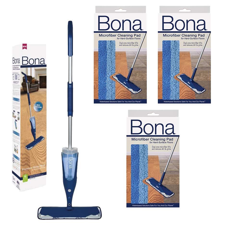 BonaHardwood Spray Mop with 3 Bona Microfiber Pads