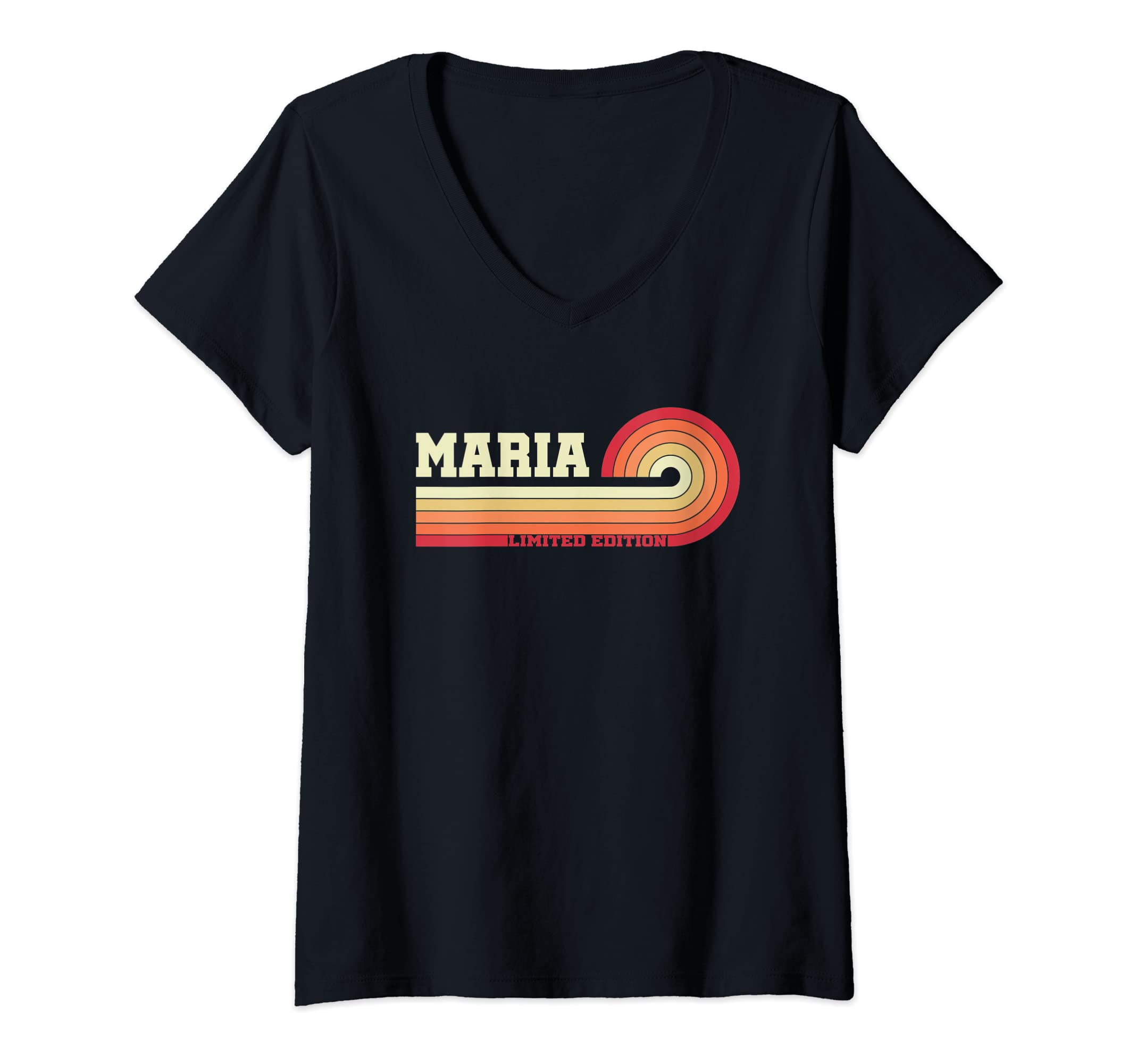 First name Retro I boys & men I girls & womenWomens Maria Name I Vintage & Beach I Personalized Maria V-Neck T-Shirt