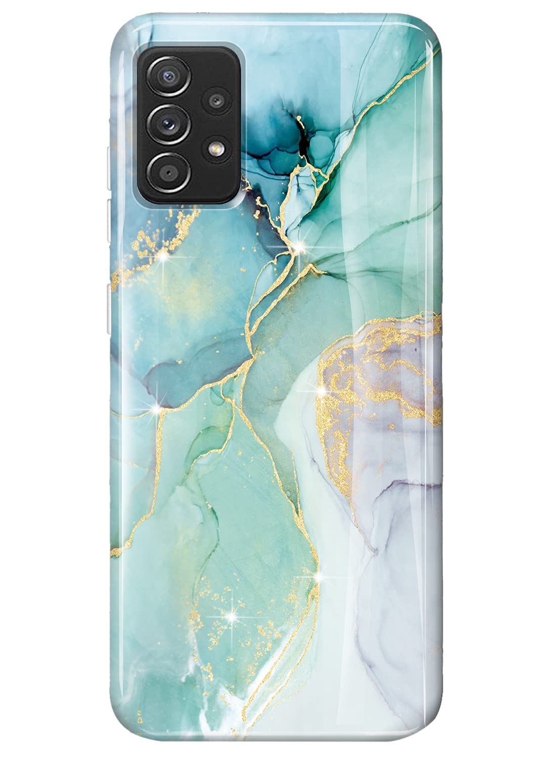 luolnh Galaxy A52 Case,Samsung Galaxy A52 Case Marble Brilliant Cute Design [Not for A51 4G Verison],Soft Silicone Rubber TPU Bumper Cover Skin Phone Case for Samsung Galaxy A52 5G/4G-Abstract Mint