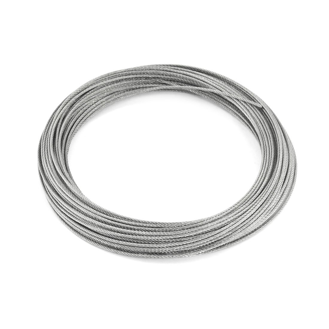 uxcell 1.5mm Dia. 7x7 25M Length Stainless Steel Wire Rope Cable for Hoisting