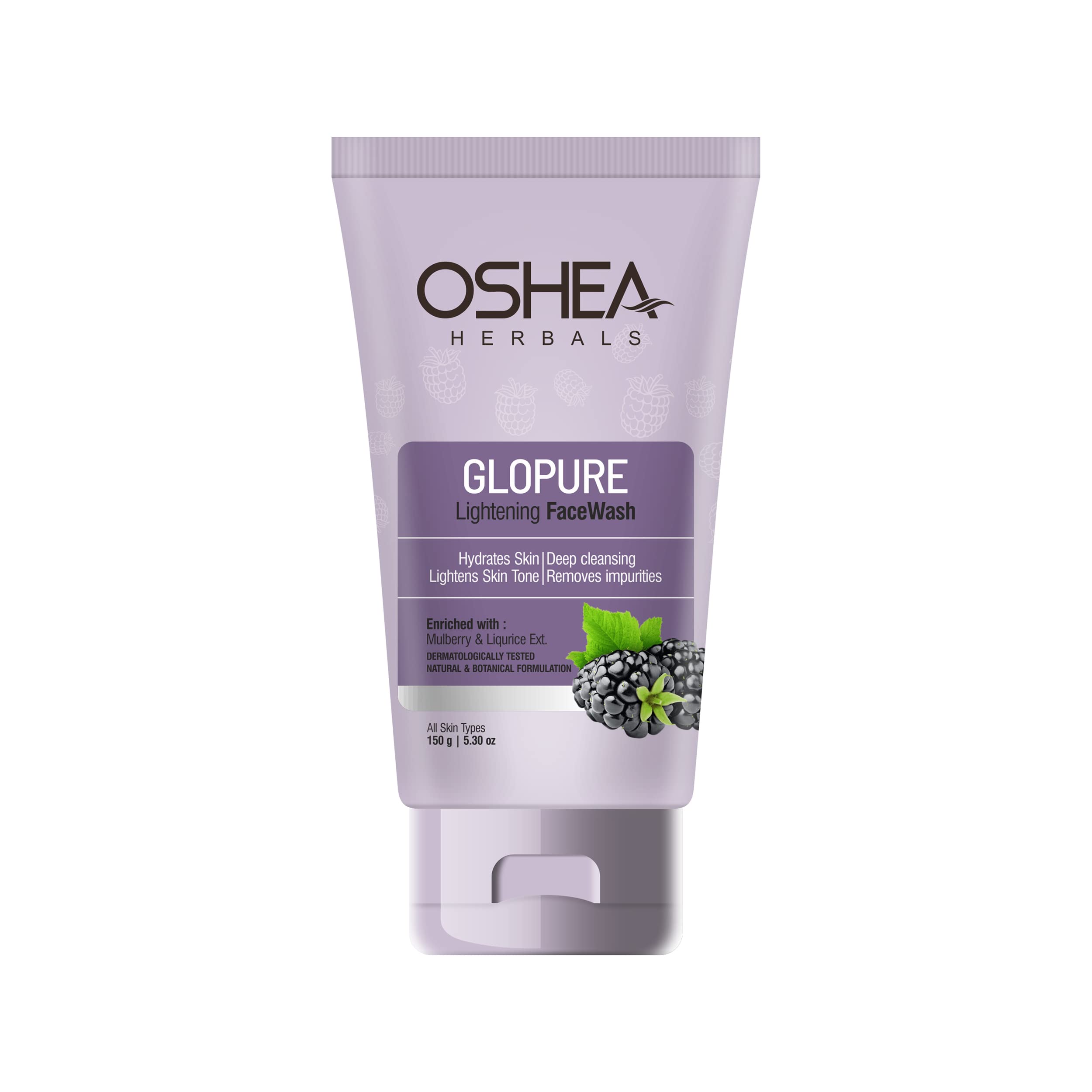 OSHEAHerbals Glopure Lightening Face Wash- Hydrates Skin | Deep Cleansing | Lightens Skin | Tone & Removes Impurities 150 Gram