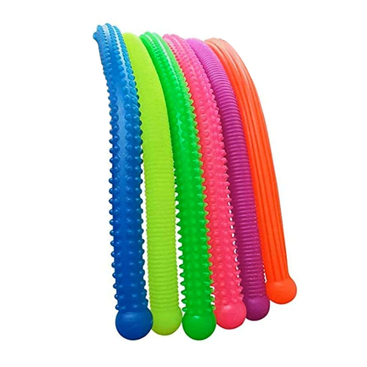 PlaylearnSensory Fidget Textured Elastic Stretchy Snakes - 6 Pack