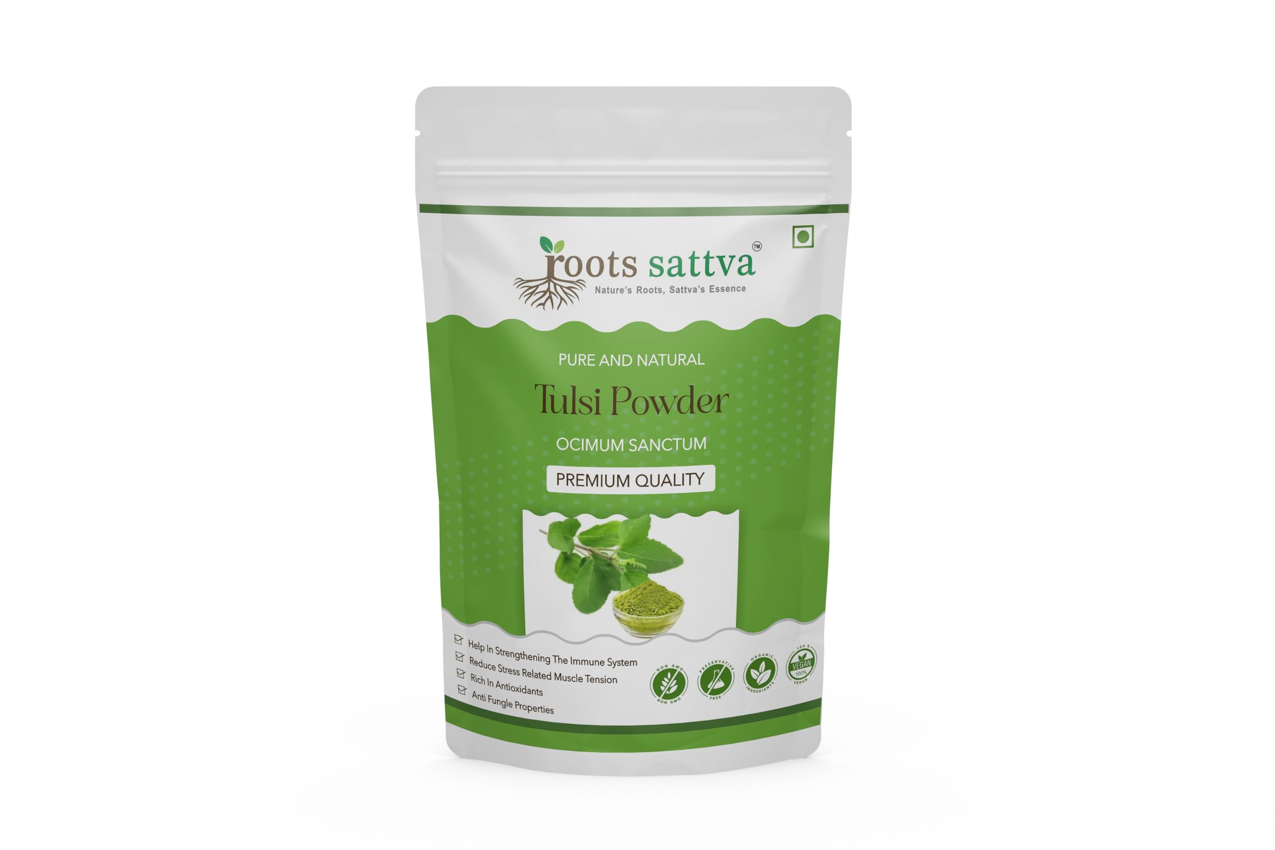 Roots Sattva Tulsi/Holy Basil Powder, Ocimum Sanctum, For Skin & Hair, Helps in Immunity Boost -200g