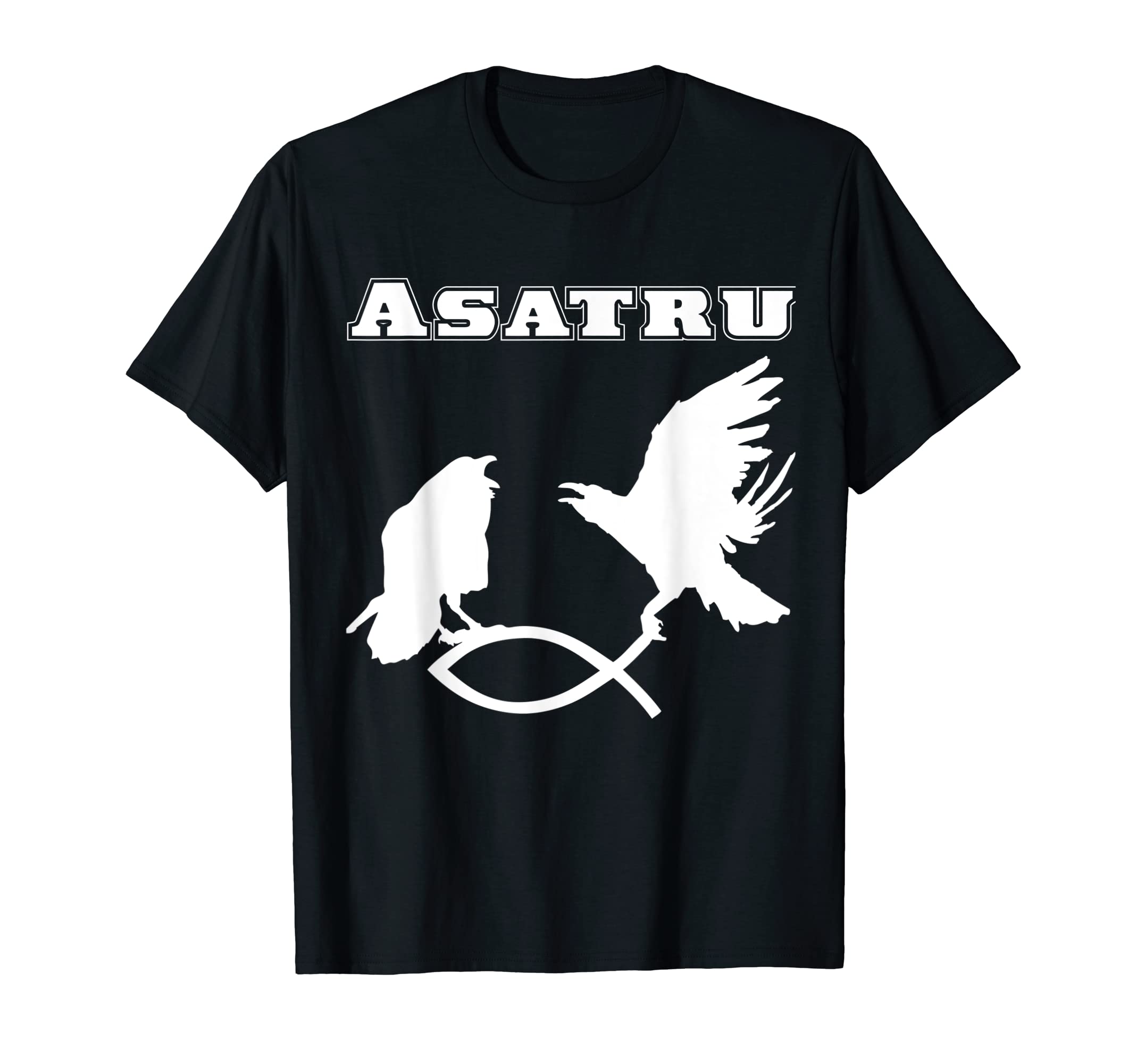 HeidenklamottenRavens catch Christian fish | Paganium Odin Thor - Asatru T-Shirt