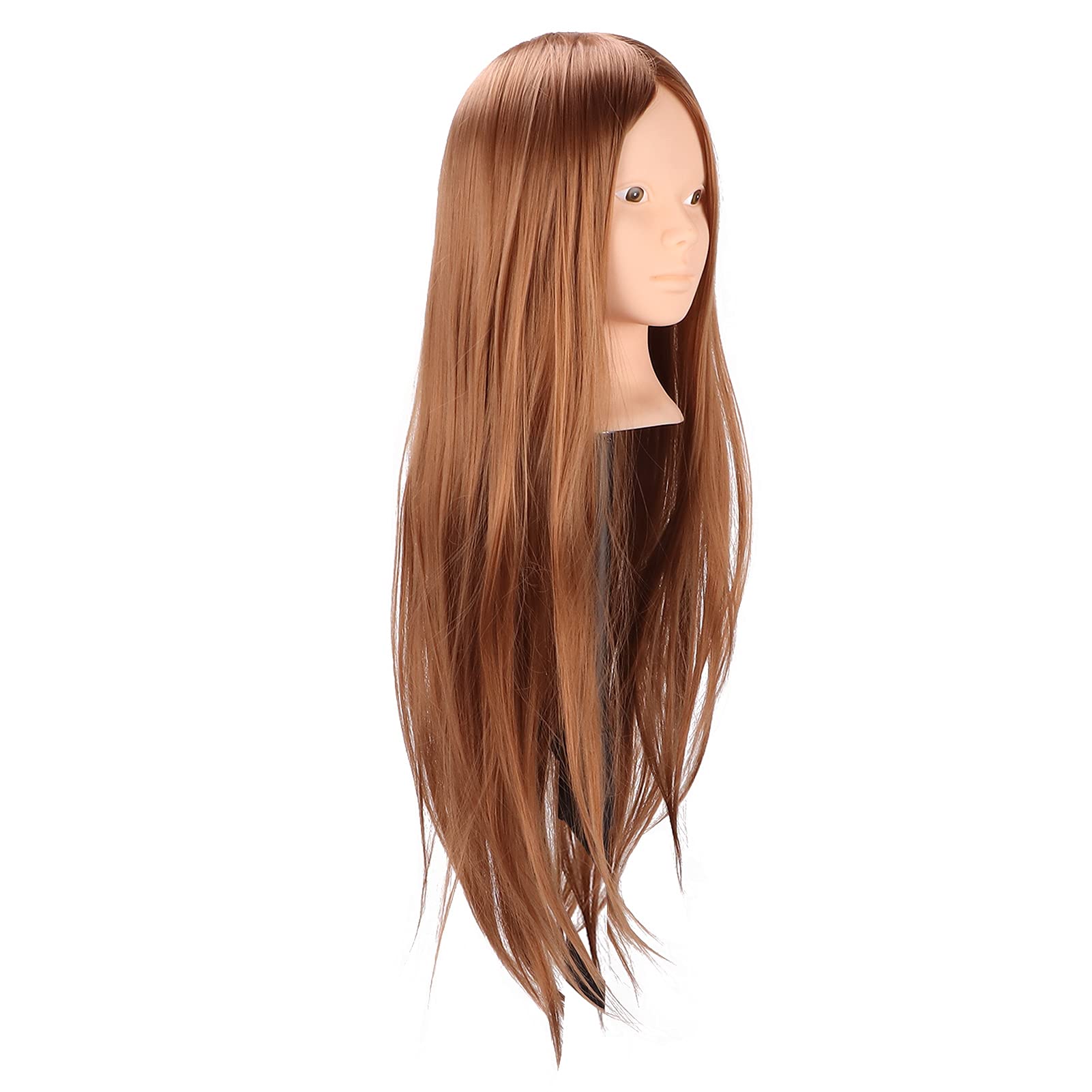 Hair Cutting Mannequin Head, Lifelike Easy Operation High Temperature Fiber Mannequin Head Light Brown for Hairdressing Training