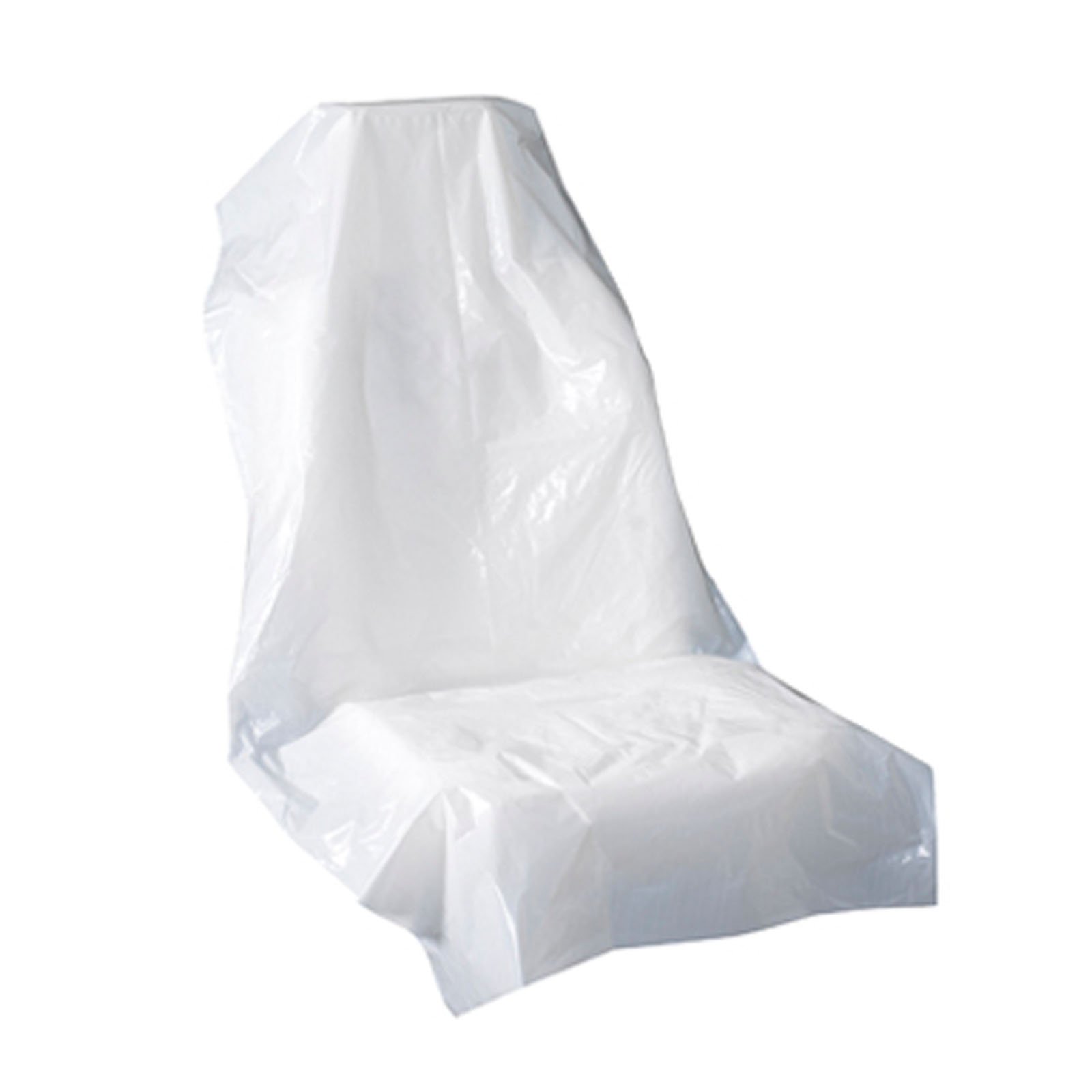 AllTrade Direct 10 x Premium Disposable Plastic White Car Seat Covers 15 Micron Protective Valet