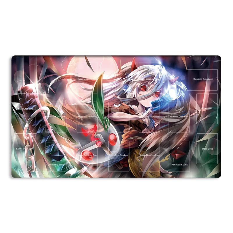 New Mlikemat Playmat Ghost Ogre & Snow Rabbit TCG CCG OCG Trading Card Game Mat with Zones + Free Bag (ZD039-038-A)