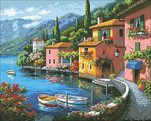 SWEET HOME lakeside homes Counted Cross Stitch Kit,14ct240*192stitch 54 * 45cm Counted Cross Stitch kits