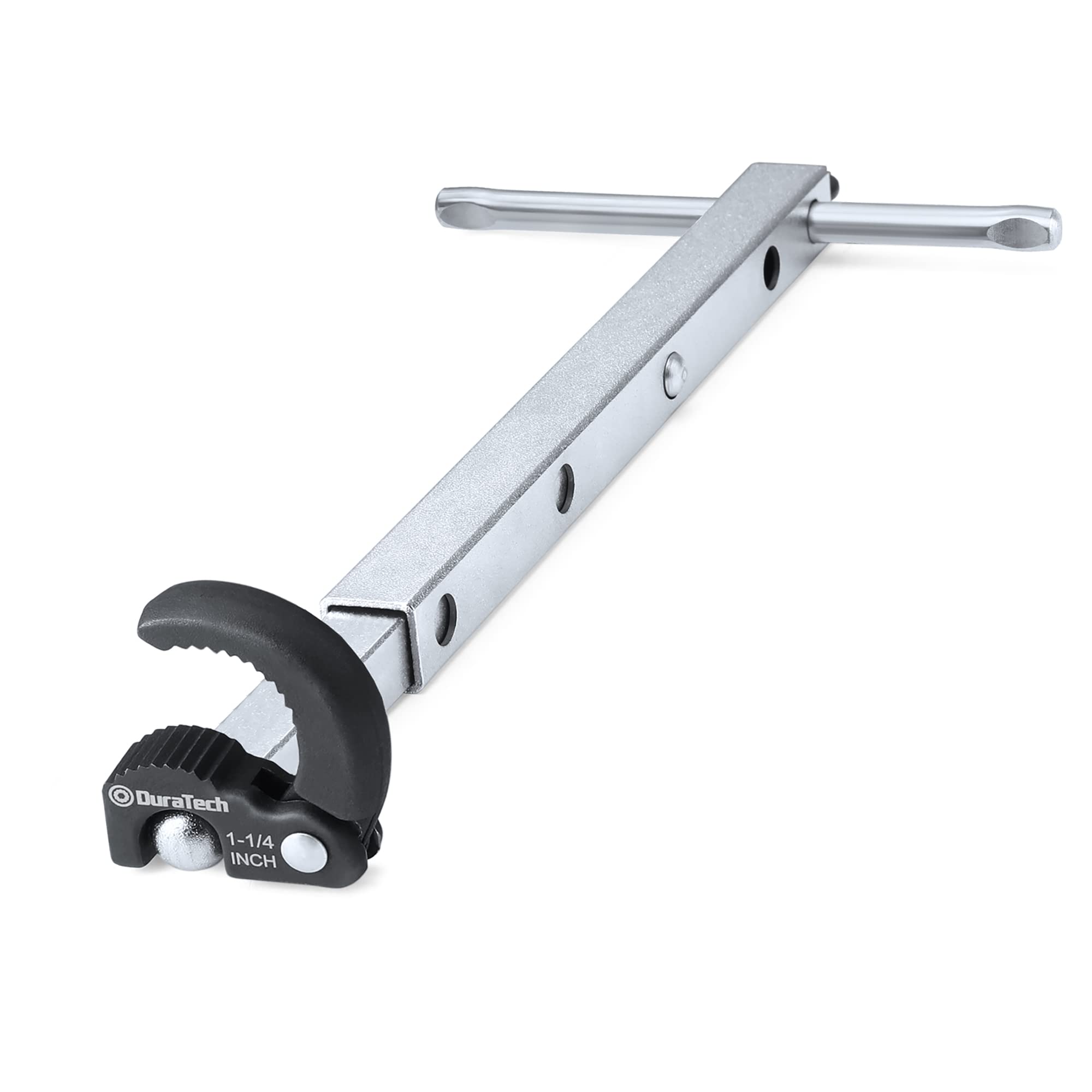 DURATECH Telescopic Basin Wrench, Adjustable Jaw Capacity of 3/8" to 1-1/4"(10mm to 32mm), with 10" to 17" (250mm to 430mm) Extendable Handle, Sink Wrench for Tight Space