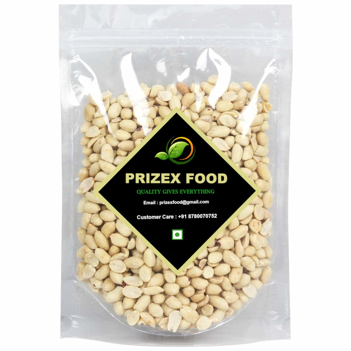 Prizex Roasted Unsalted Peanuts [Skin Removed Peanuts Grade-A] 400GM