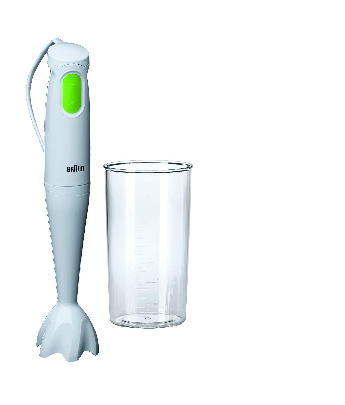 Braun Hand Blender Multiquick 1 450W With 600Ml Bpa-Free Beaker, Splashcontrol & Powerbell Technology Mq 100 Soup White, Min 1 year manufacturer warranty, MQ100