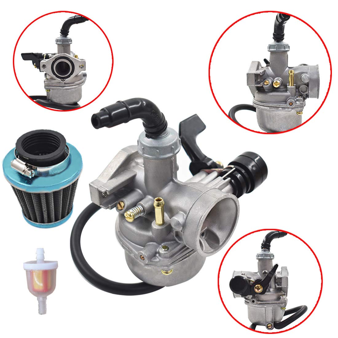 PZ19 Carburetor with 35mm Air Filter Replacemenet for 50cc 70cc 90cc 110cc 125cc ATV Dirt Bike and Go Kart Horizontal Engine