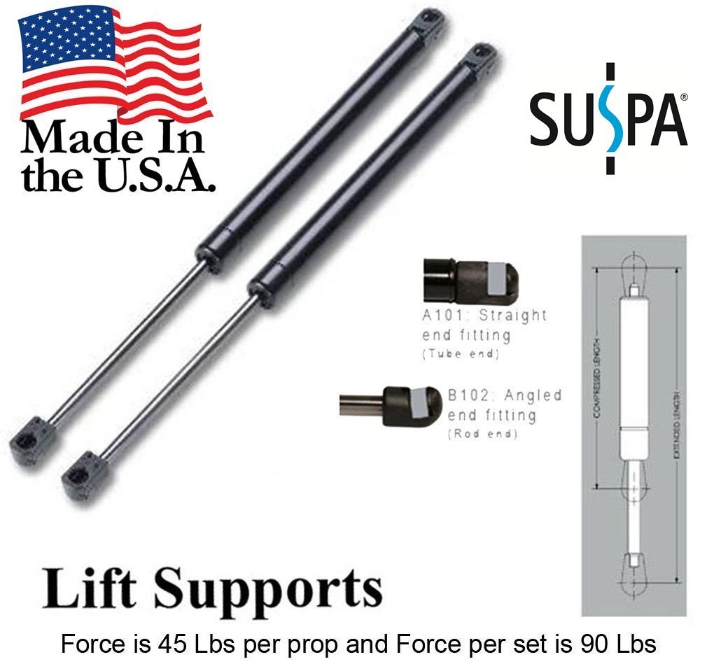 SUSPA16" Spring Strut Prop Shock C16-19567 - One Pair - 45 LB Force Per Strut and 90 LB Per Pair - Made in USA