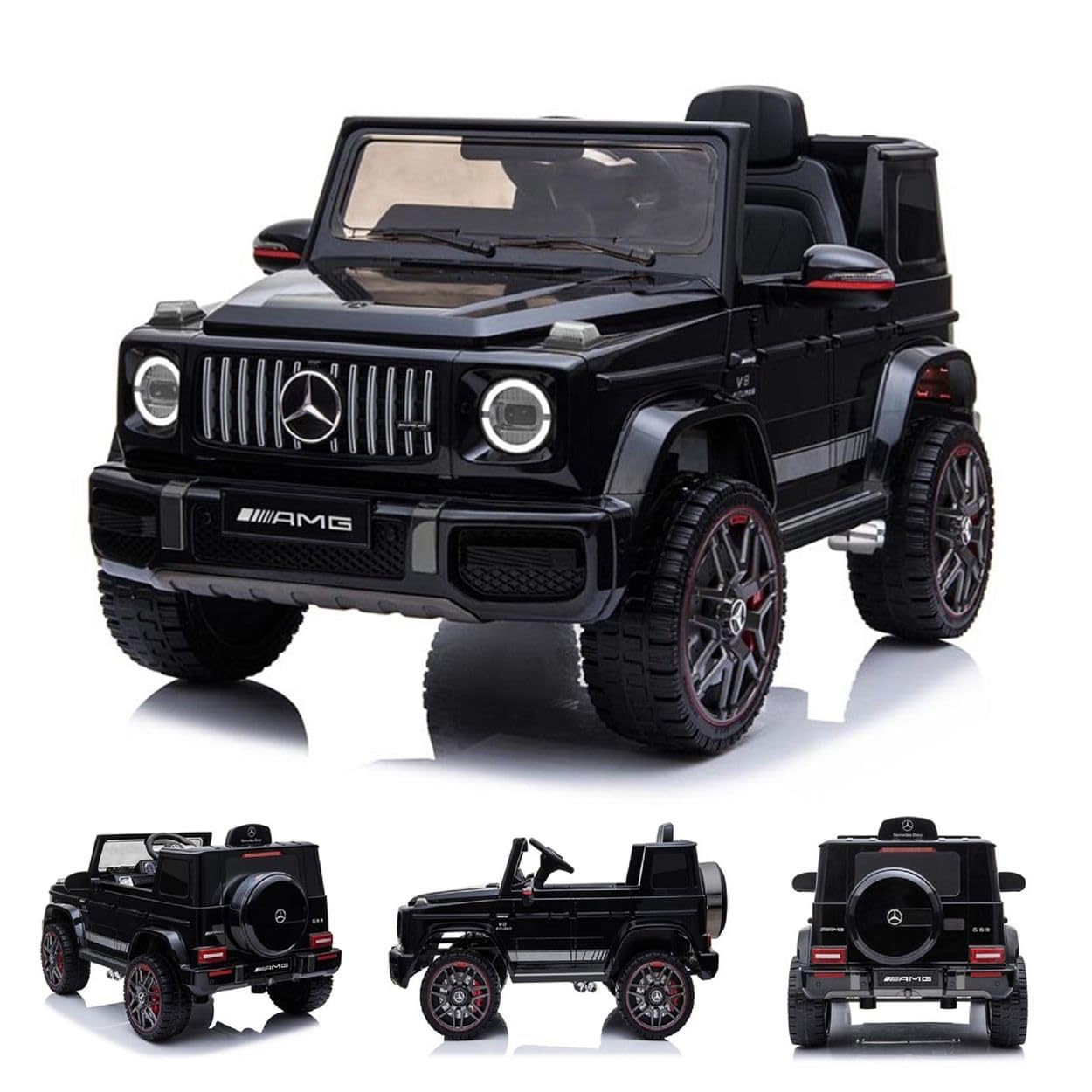 Dorsa Licensed Mercedes Benz Amg G63 12V Ride On Car With Remote Control For Kids, Black, 0002 T B, L