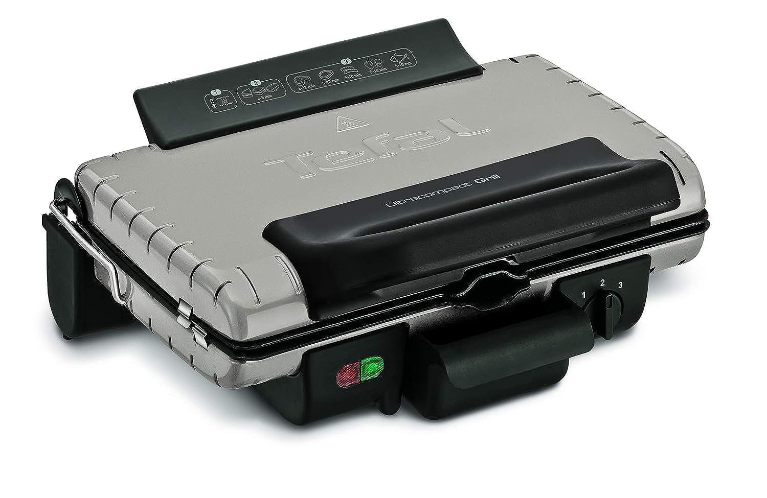 TEFAL Grill | Ultra compact Barbecue / BBQ Grill / Sandwich Maker | 1700 watts | Silver | 2 Years Warranty | GC302B28