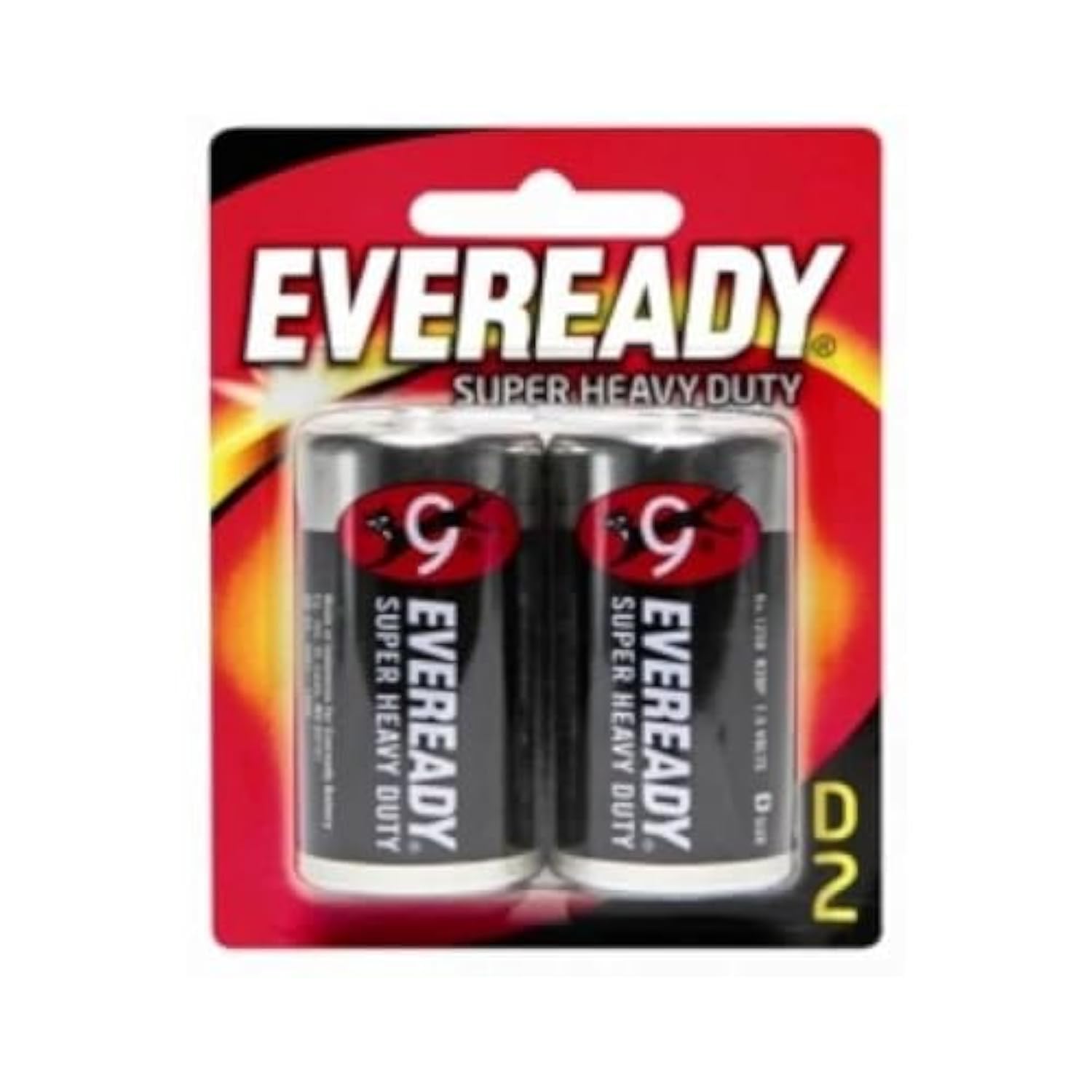 Eveready Zinc Batteries D Pack Of 2, Black