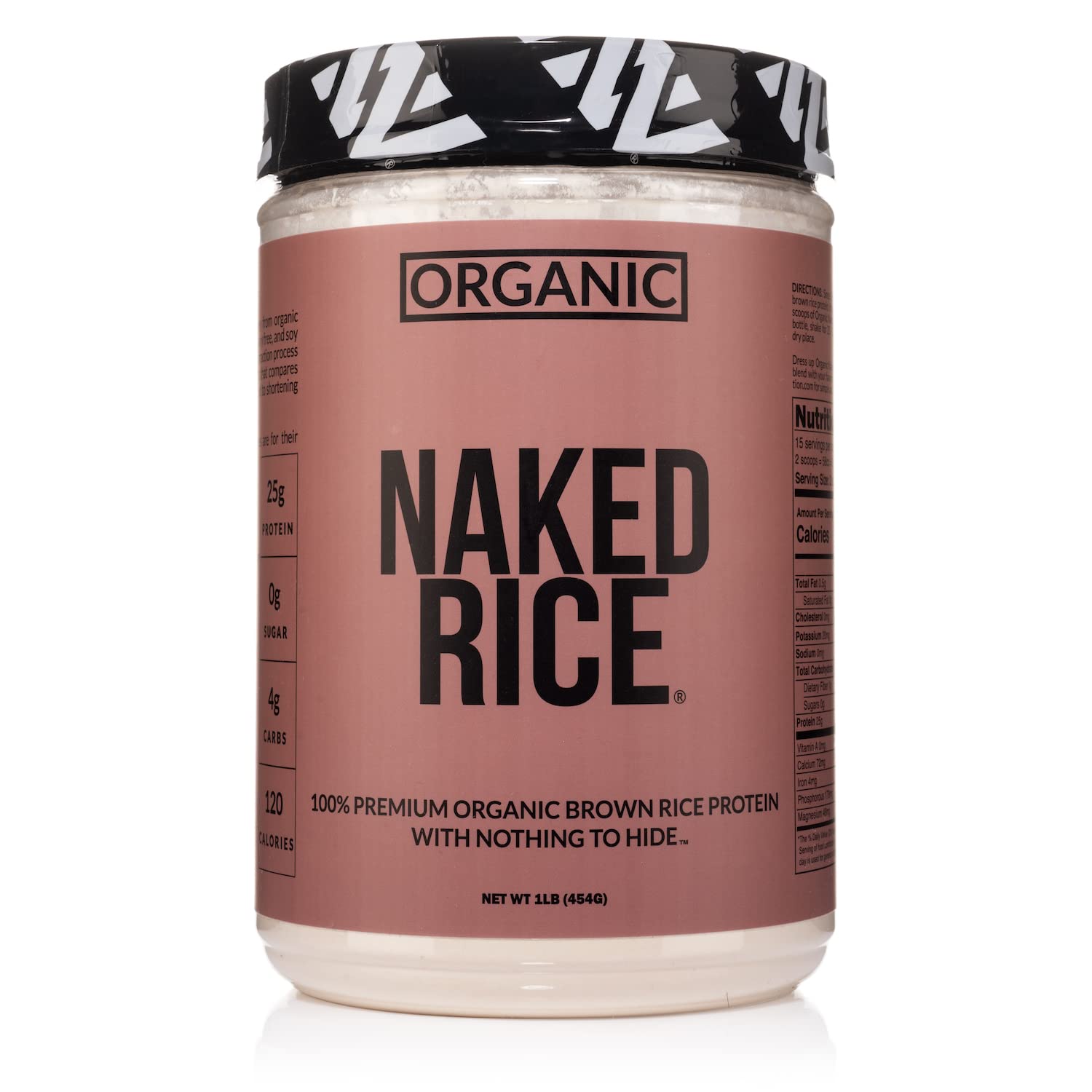 NAKED nutrition Rice 1LB - Organic Brown Rice Protein Powder - Vegan Protein Powder - 5lb Bulk, GMO Free, Gluten Free & Soy Free. Plant-Based Protein, No Artificial Ingredients - 15 Servings