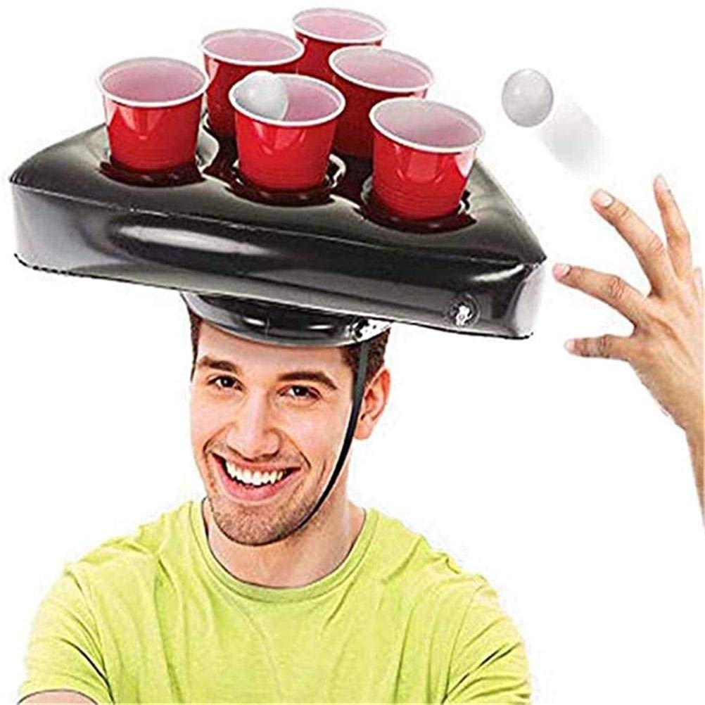 Itonash Inflatable Beer Pong Drinking Game Summer Fun Lounge Table Swimming Pool Inflatables Adult Party Game (black)