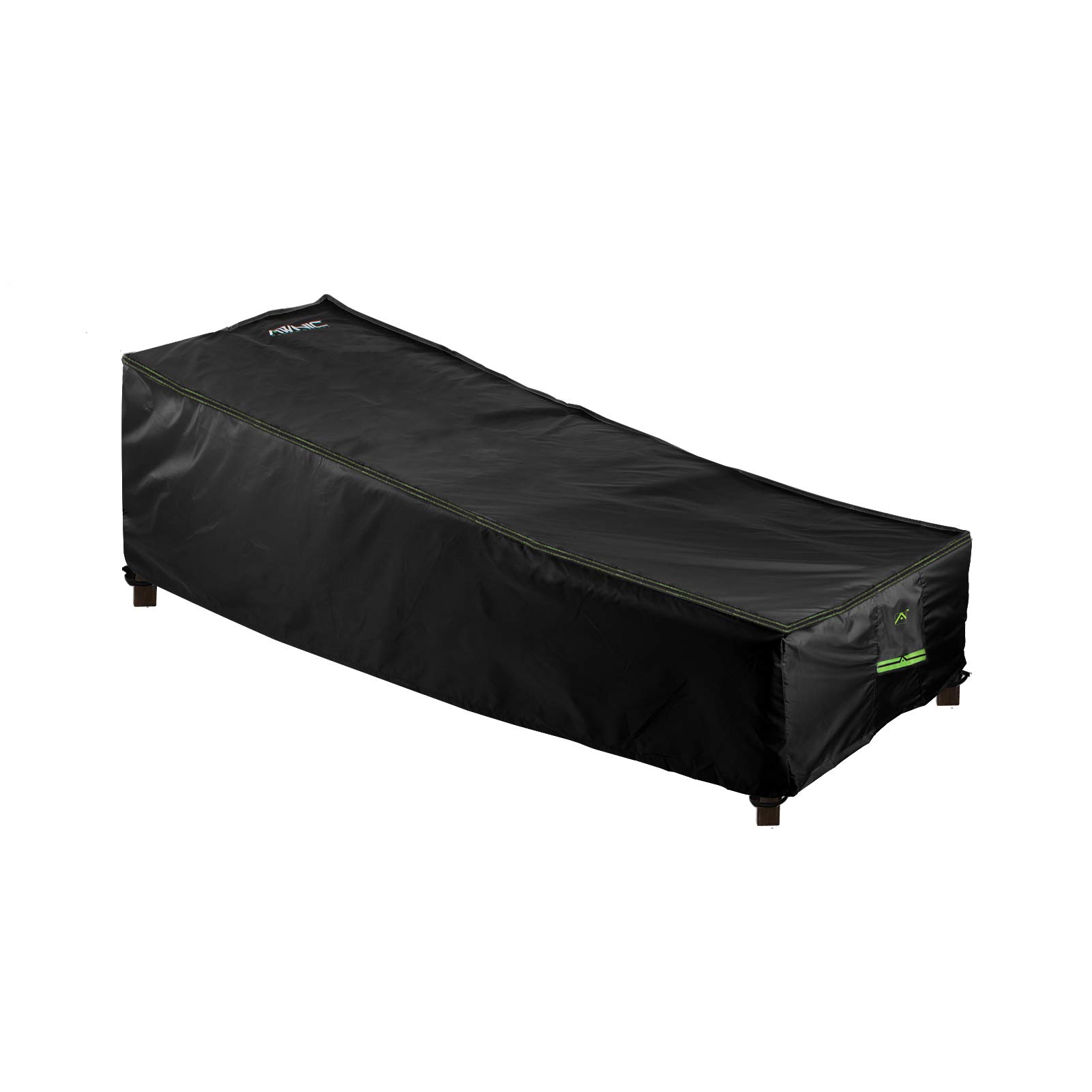 Awnic Garden Sunbed Covers, Rattan Furniture Sun Lounger Covers Waterproof for Outside with Air Vents Tear Resistant Heavy Duty Weatherproof Technical Fabric AlicanTex Black 200x75x40/70cm