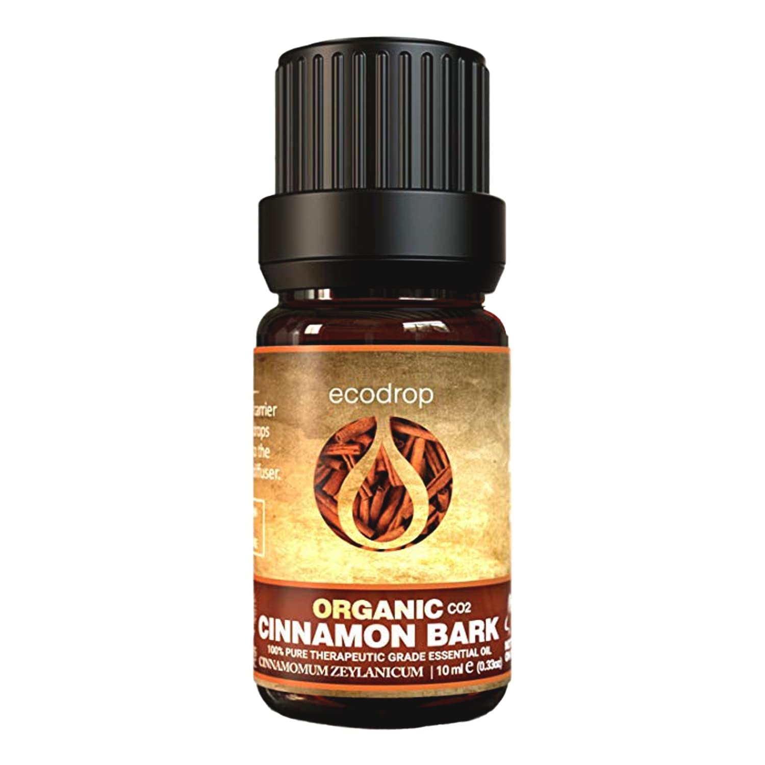 Ecodrop Essential Oils Cinnamon Bark Essential Oil, Pure Co2 Extracted Ceylon Cinnamon Oil, Therapeutic Grade For Aromatherapy, 10Ml, Free E-Book Included