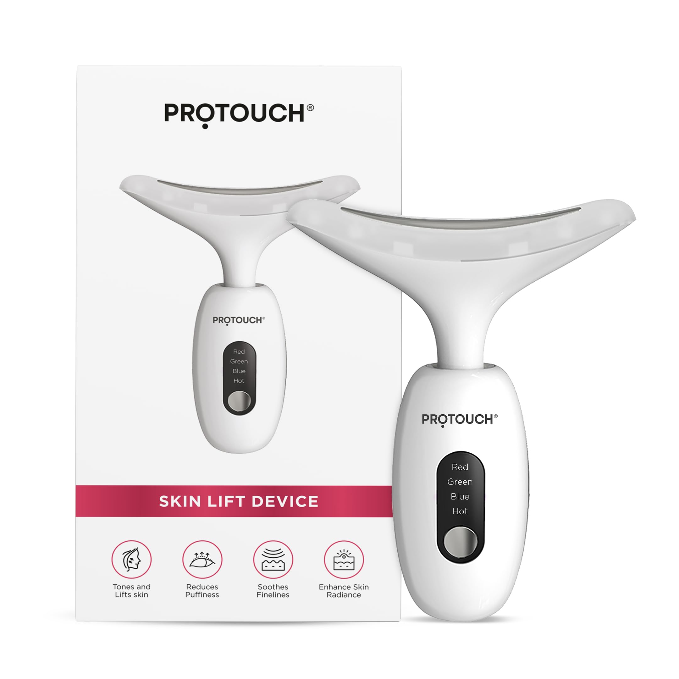 PROTOUCH Skin Lift Device | For Fine line & wrinkles | Reduces puffiness & Anti ageing | Bright & Firm skin | Portable | For all skin type