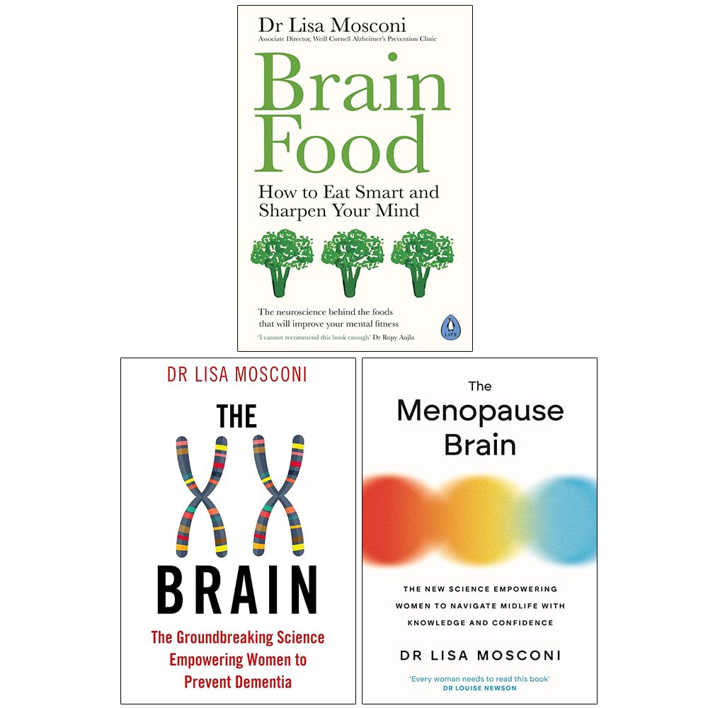 Dr. Lisa Mosconi Collection 3 Books Set (Brain Food, The XX Brain & The Menopause Brain)