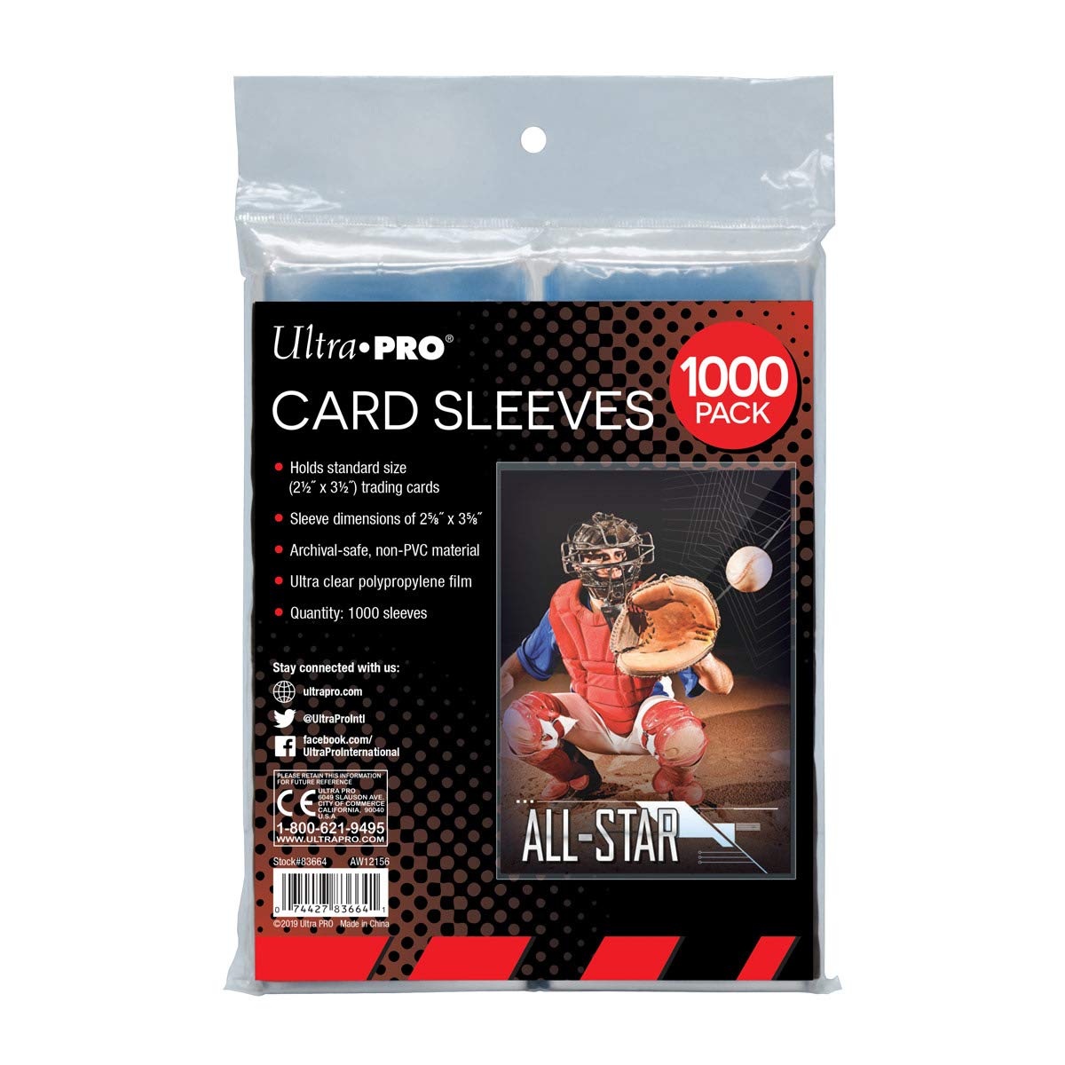 Ultra ProPenny Sleeves® Clear Card Sleeves for Standard Trading Cards, Polypropylene (PP) (1000)