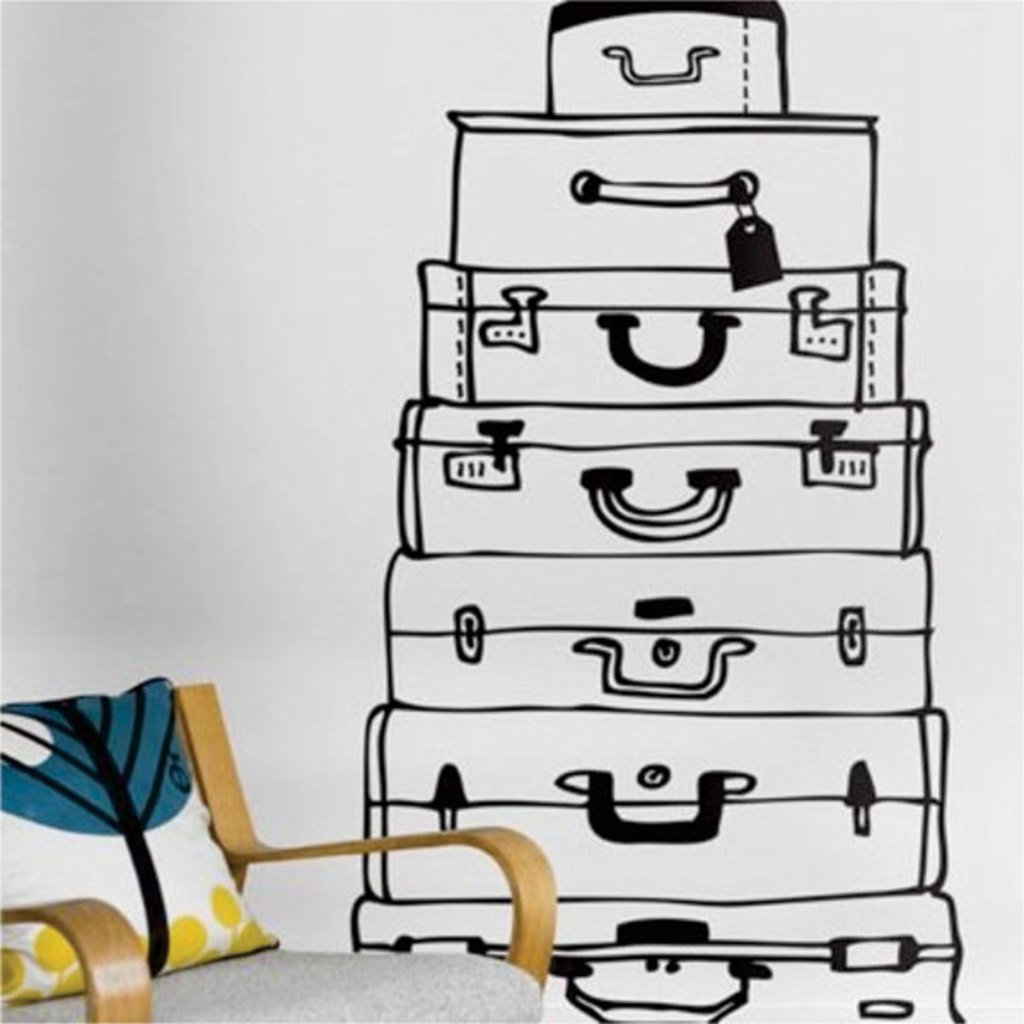 Decals Design 'Awesome Suitcases' Wall Sticker (PVC Vinyl, 60 cm x 90 cm)