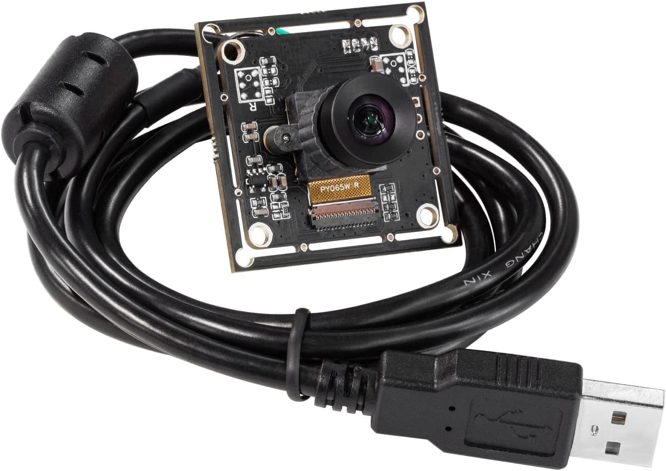 Arducam 100fps Mono Global Shutter USB Camera, 720P OV9281 UVC Webcam Module with Low Distortion M12 Lens Without Microphones, for Computer, Laptop, Android and Raspberry Pi