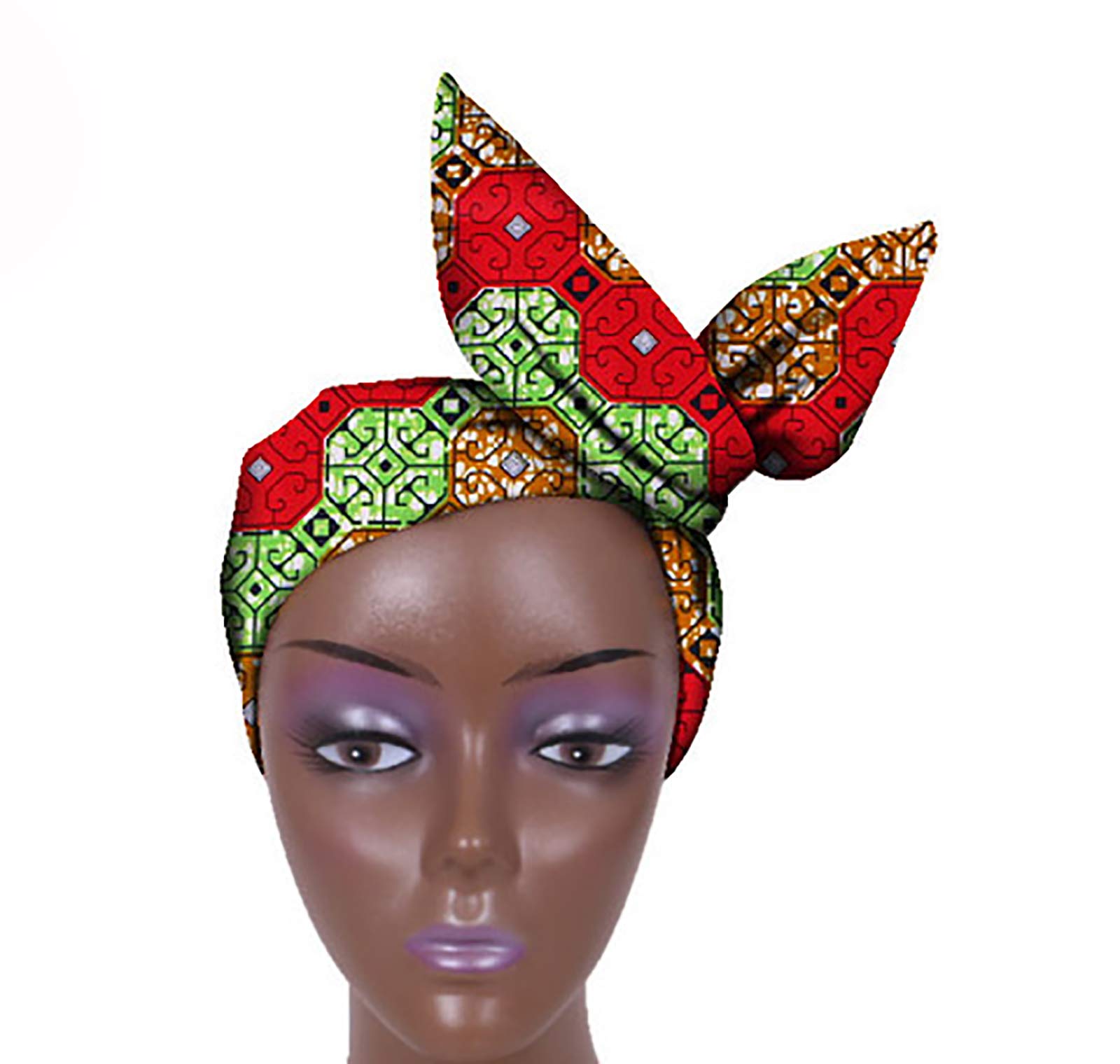 Urban African Traditional Wax Print Headwrap Scarf Tie, Multi-Color Urban Ladies Hair Accessory Headband Head Scarf (color 11)