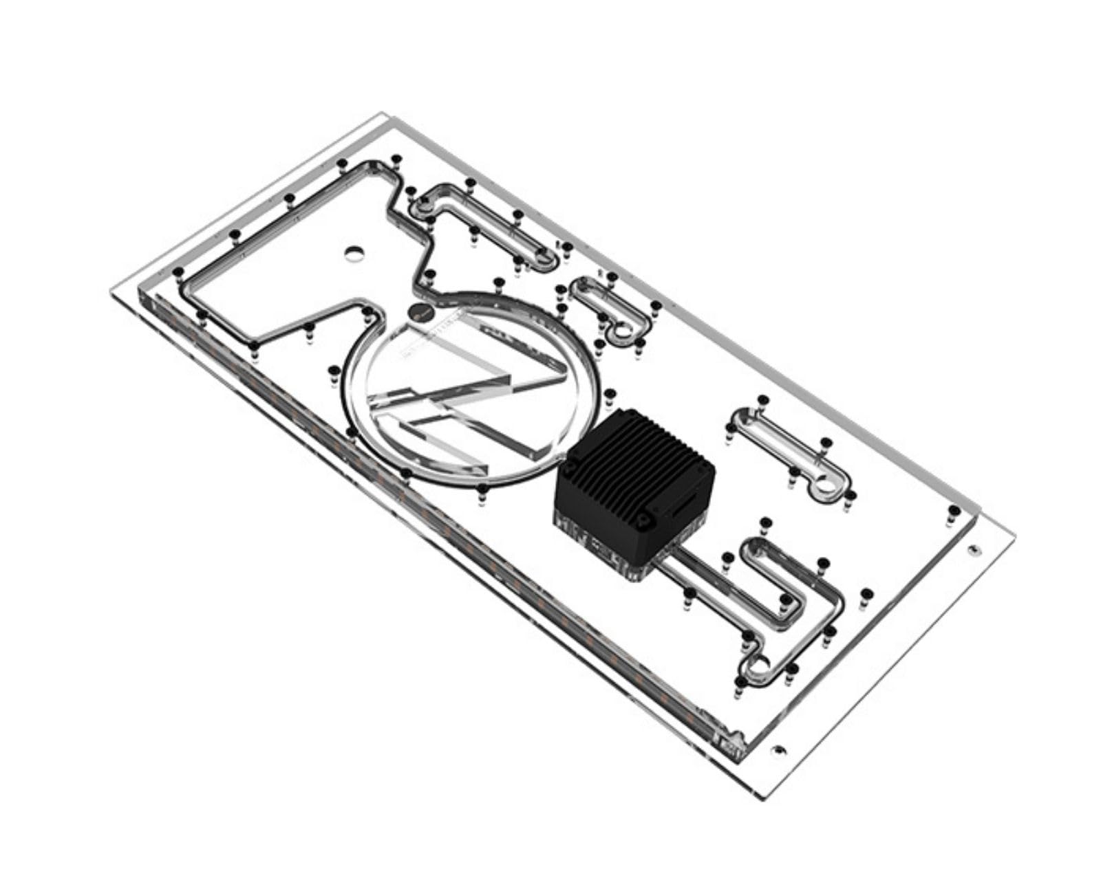 BykskiDistro Plate for LIAN LI O11EVOXL (Front Mount) - PMMA w/ 5v Addressable RGB(RBW) (RGV-LAN-O11EVOXL-LI-P-K) - DDC Pump with Armor