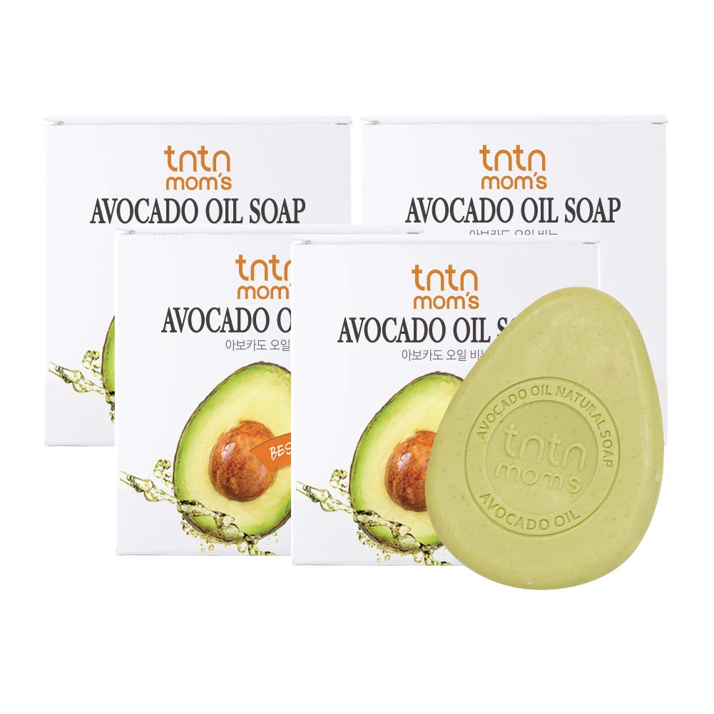 TNTN MOM'S - Avocado oil soap bar | hypoallergenic soap for sensitive skin | allergen free | body soap natural bar | all in one soap | Vitamin A,B,B1,B2,E,D | maternity skin care | 3.52oz (4 count)