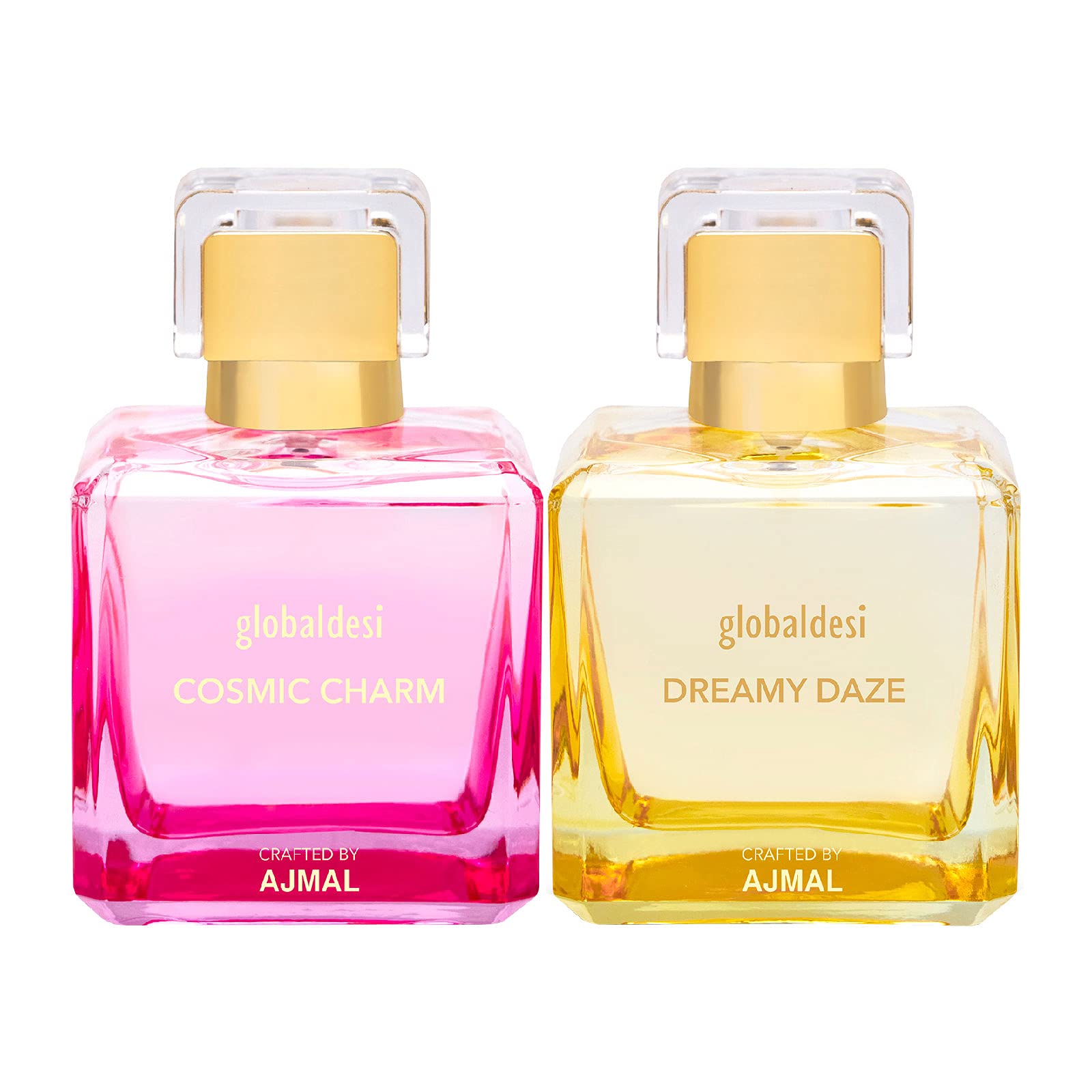 Global Desi Cosmic Charm & Dreamy Daze Pack of 2 Eau De Parfum 50ML for Women Crafted by Ajmal