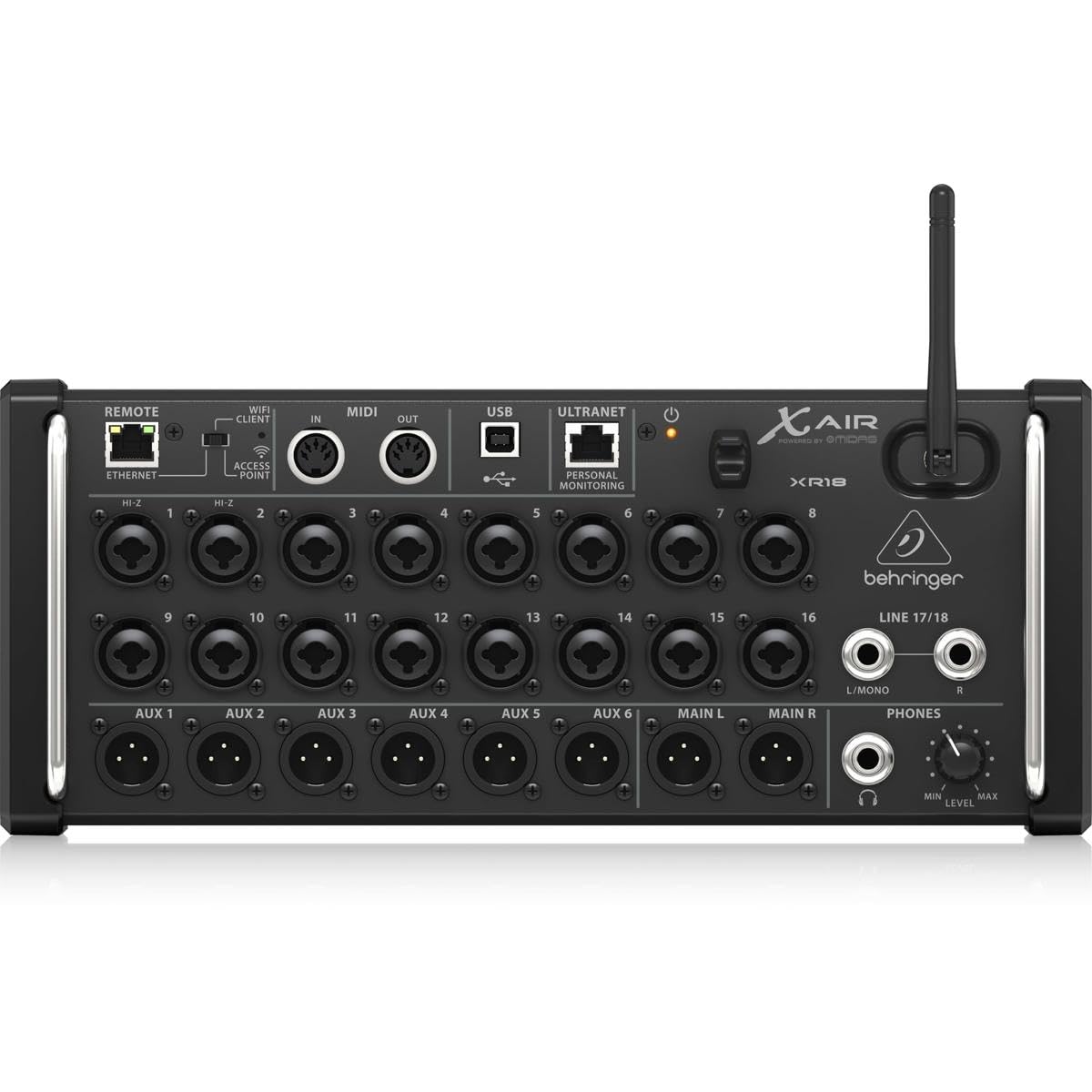 Behringer XAir XR18 18-Channel 12-Bus Portable Digital Mixer for iPad or Android Tablet, with Integrated Wi-Fi, 16 Midas-Designed Preamps