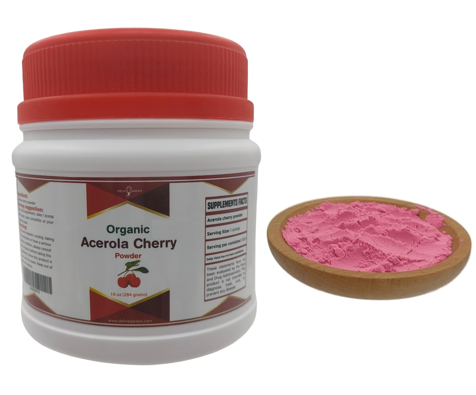 Acerola Cherry Powder Organic Freeze Dried, 10 Oz. Acerola Cherry Powder Vitamin C Bulk