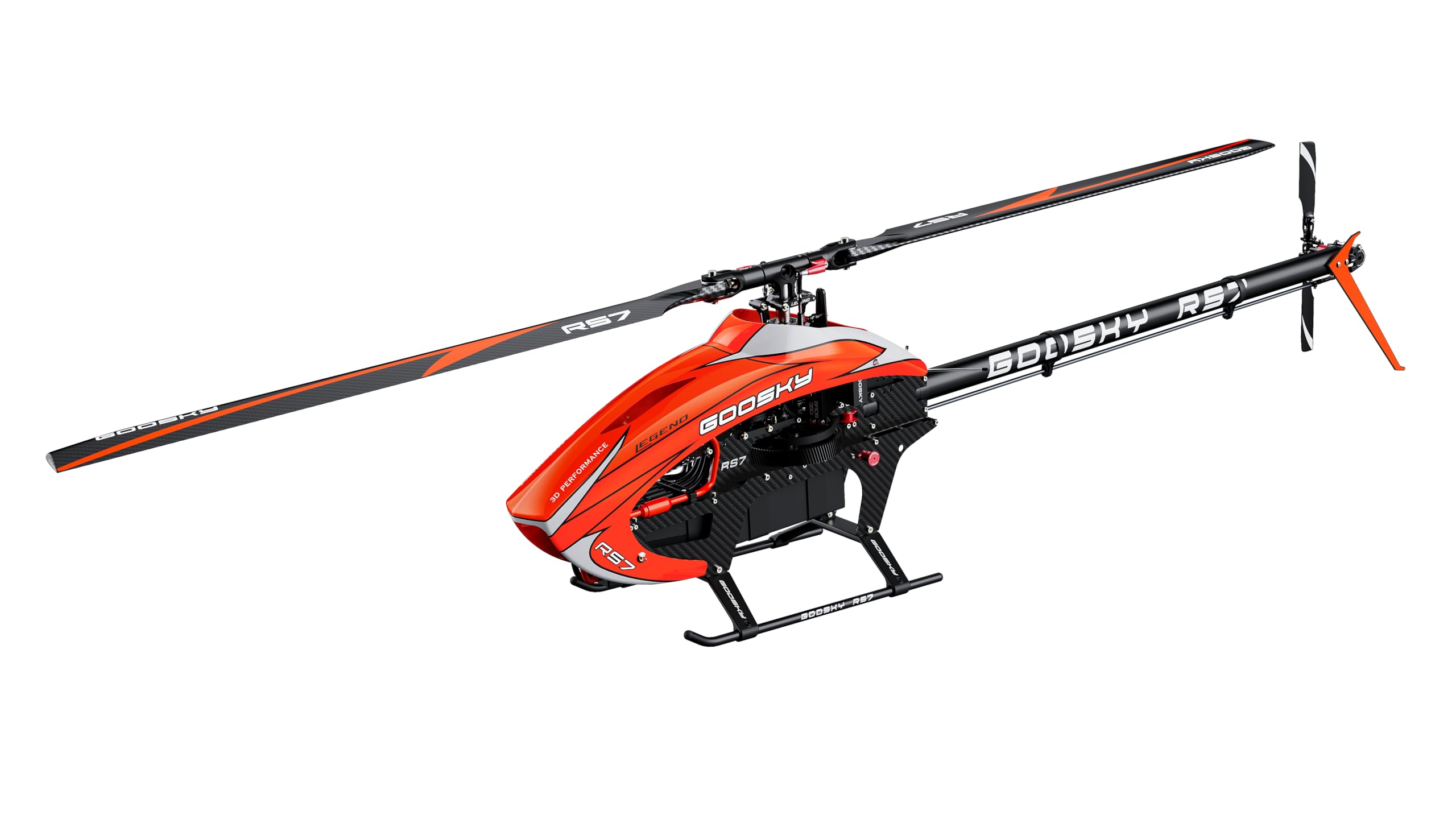 Helidirect GooSky Legend RS7 RC Helicopter Kit - Goo-Sky Remote Control Helicopter, 700 Size RC Helicopter Unassembled Kit Model Toy for Adults (W/AZ-700 Main Blade & 105 Tail Blade - Orange)