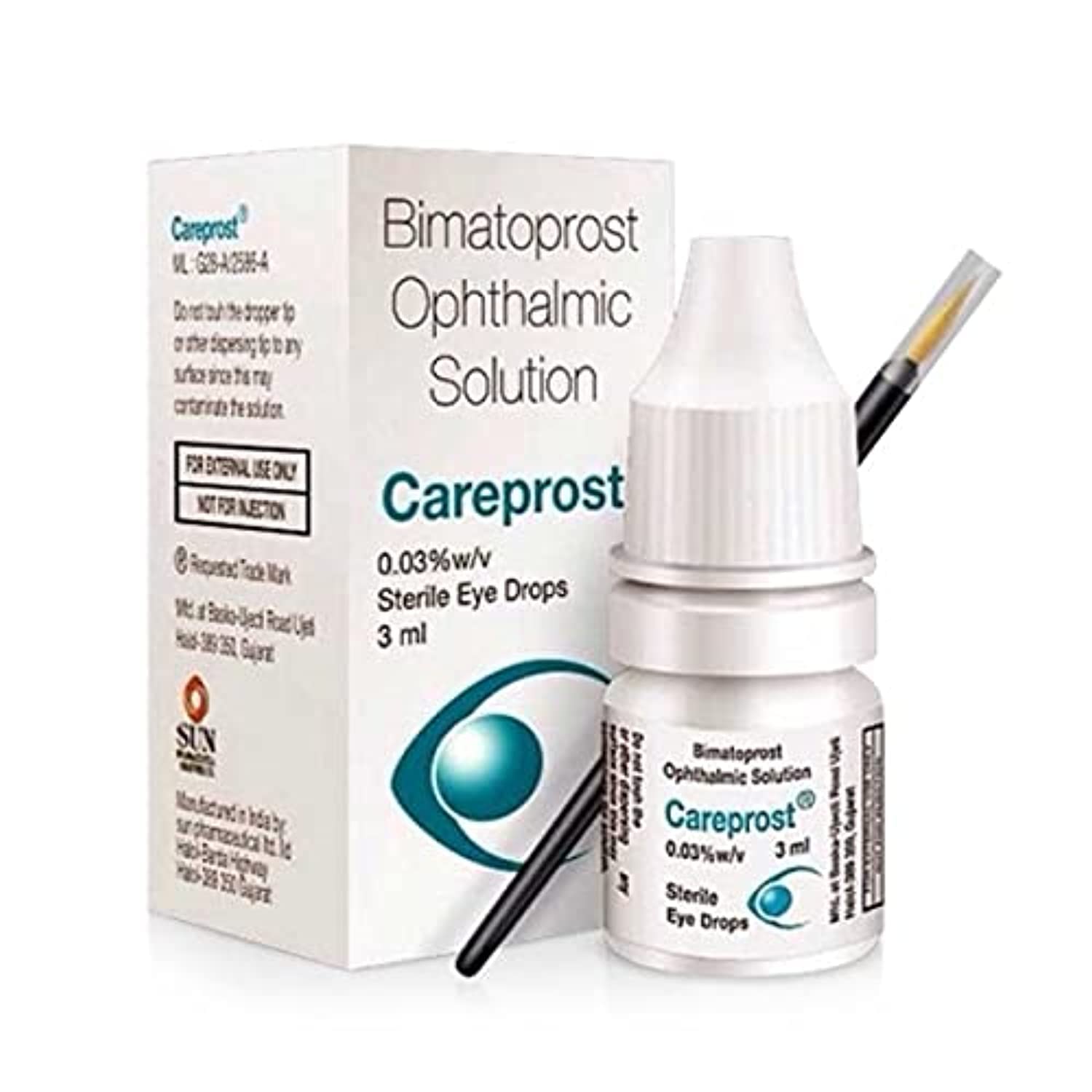 Careprost original eye drop for eyelashes and eyebrows lengthening 3ml with brush