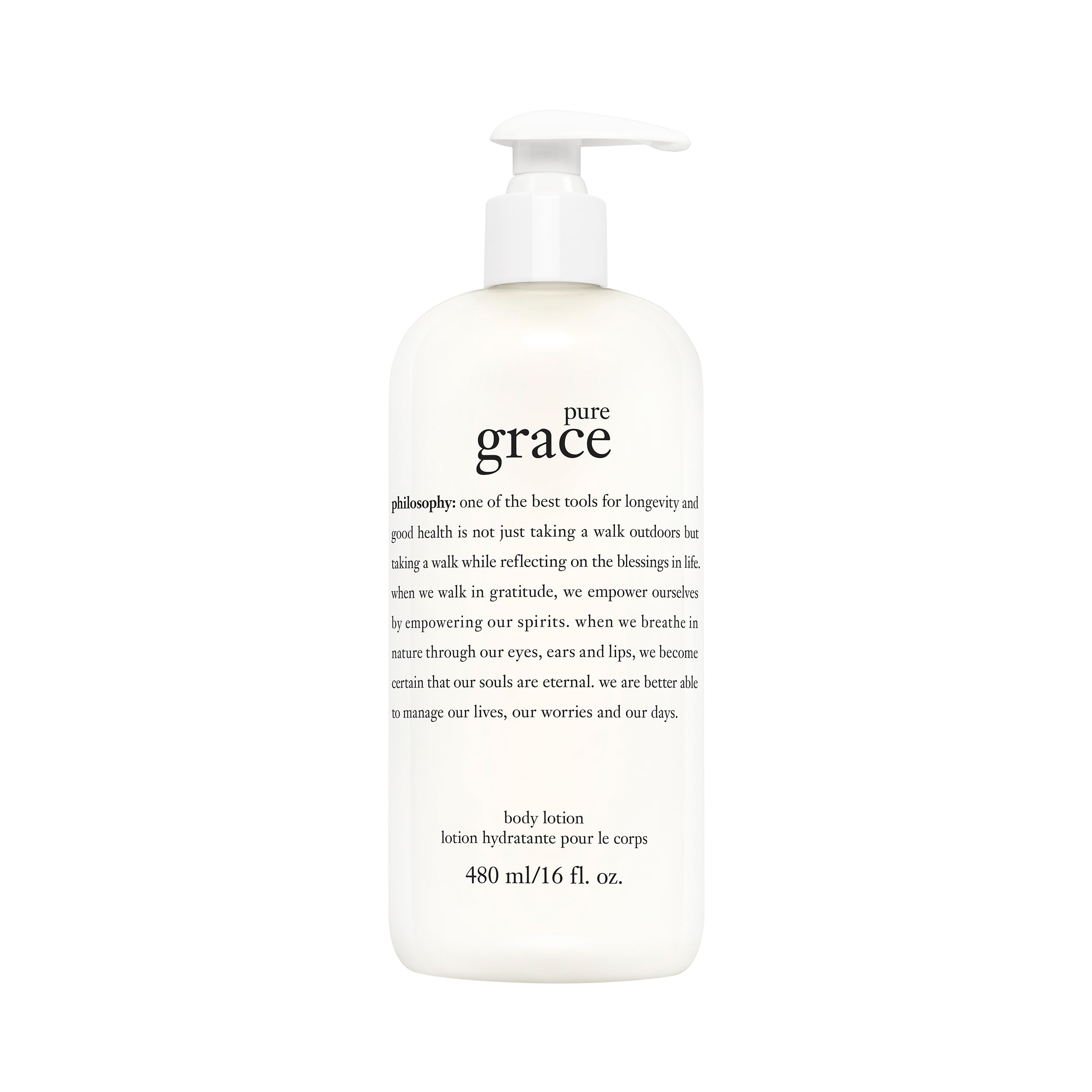 philosophyPure Grace for Unisex 16 oz Body Lotion, White, 16 Fl Oz (Pack of 1)