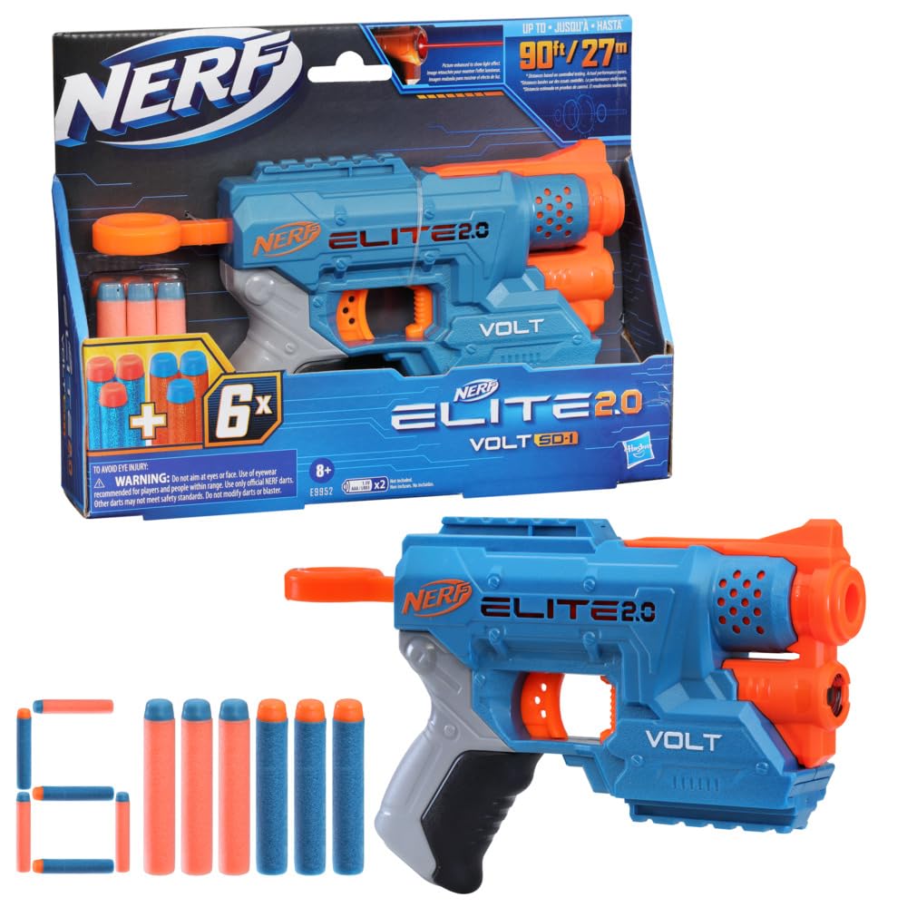 Nerf Elite Blaster with 6 Official Nerf Darts, Standard, 0.32Kg, E9952