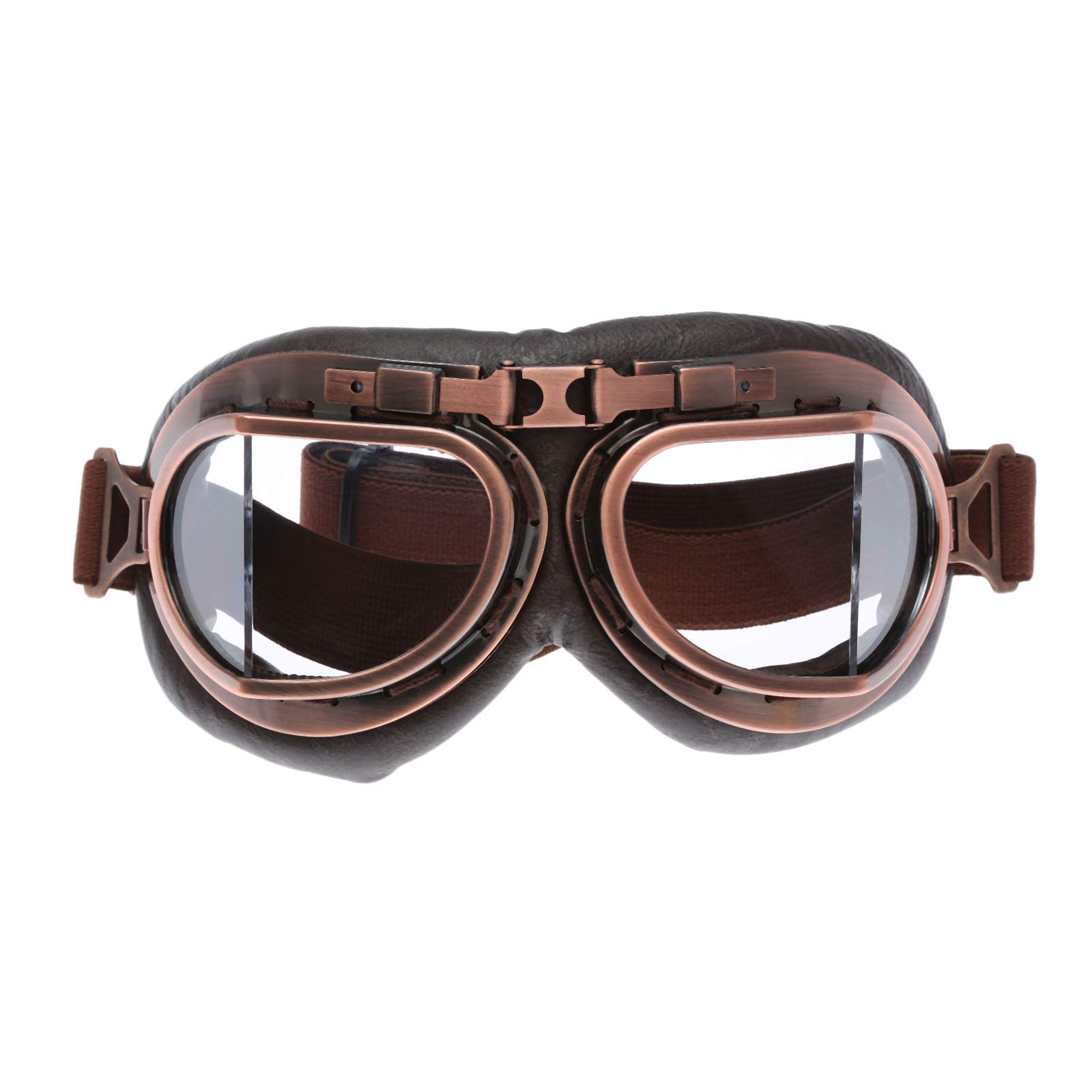 Goggles Motorcycle Biker for Men Women Steampunk Motorbike Sunglasses Eyewear for Outdoor Sports Motocross Racer - Clear Color