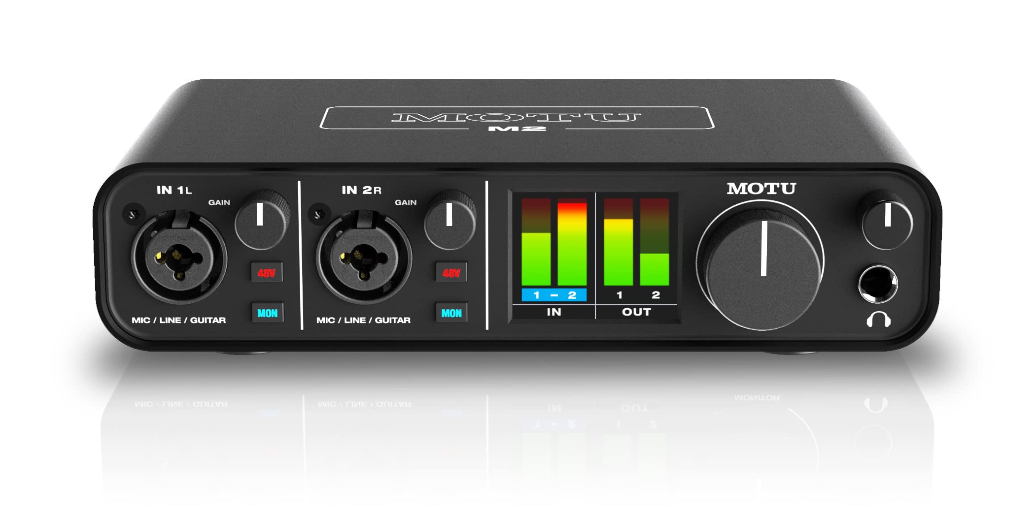 MOTUM2 2x2 USB-C Audio Interface 2-in/2-out USB-C Audio Interface with 2 Microphone Preamps, LCD Screen, Hardware Monitoring, Loopback, and 6+GB of Free Content - Mac/PC/iOS