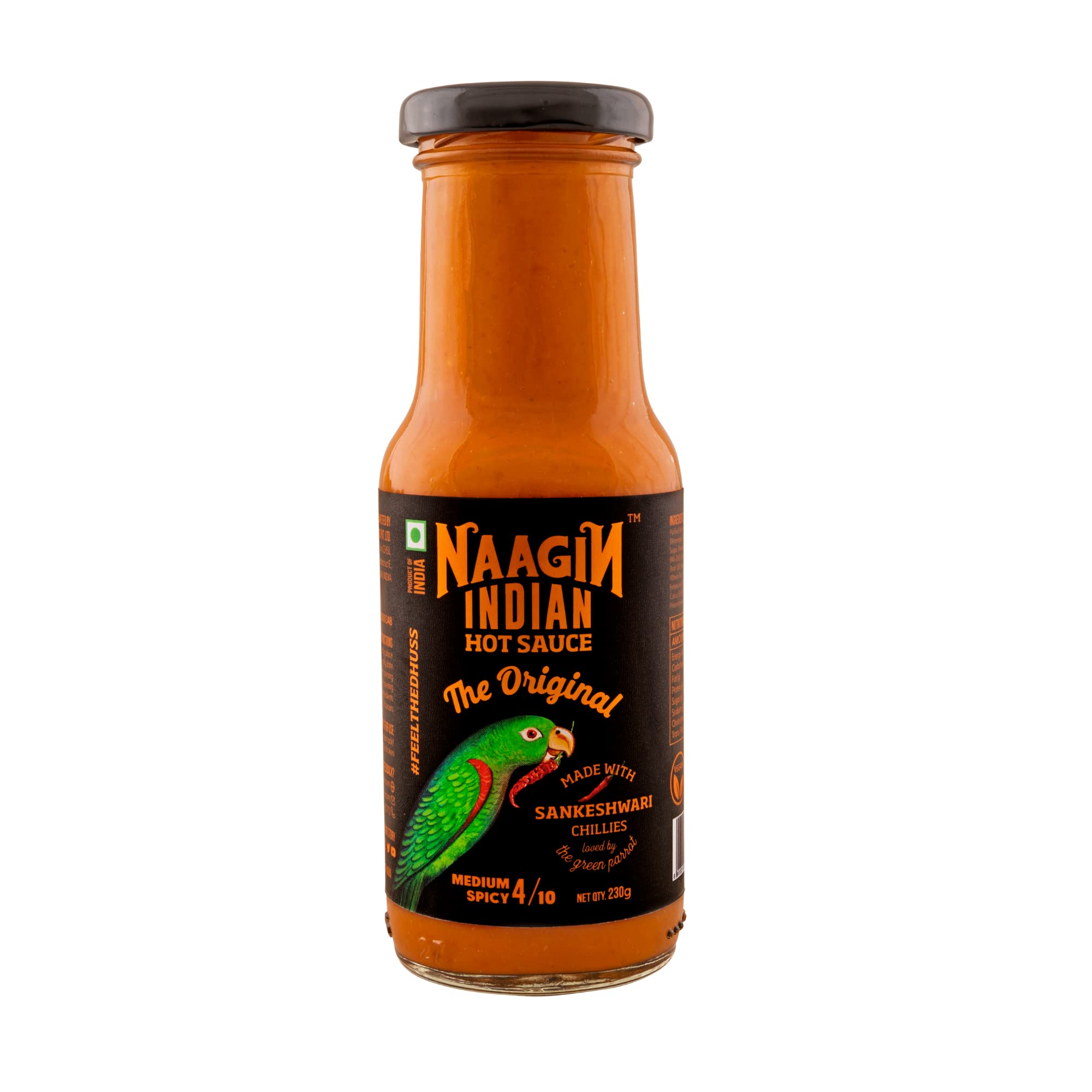 NAAGIN Indian Hot Sauce – The Original (230g, 8.11 oz) | Classic Hot & Sweet Sauce | Medium Spicy | Instant Taste Upgrade | 100% Vegan | No Artificial Colour & Flavours | Made in India