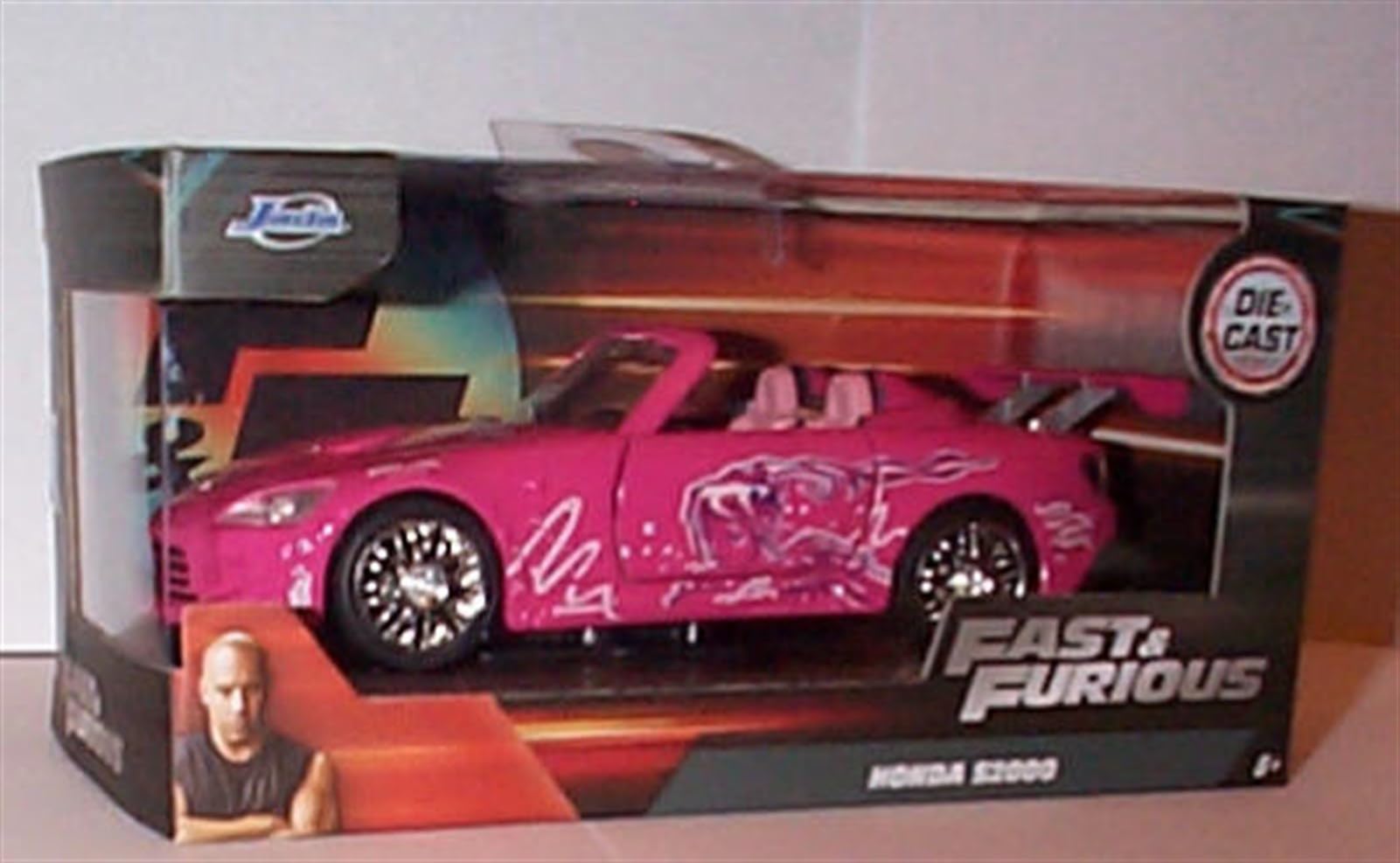 jada FAST & FURI0US pink open top suki's honda S2000 car 1.32 scale diecast model