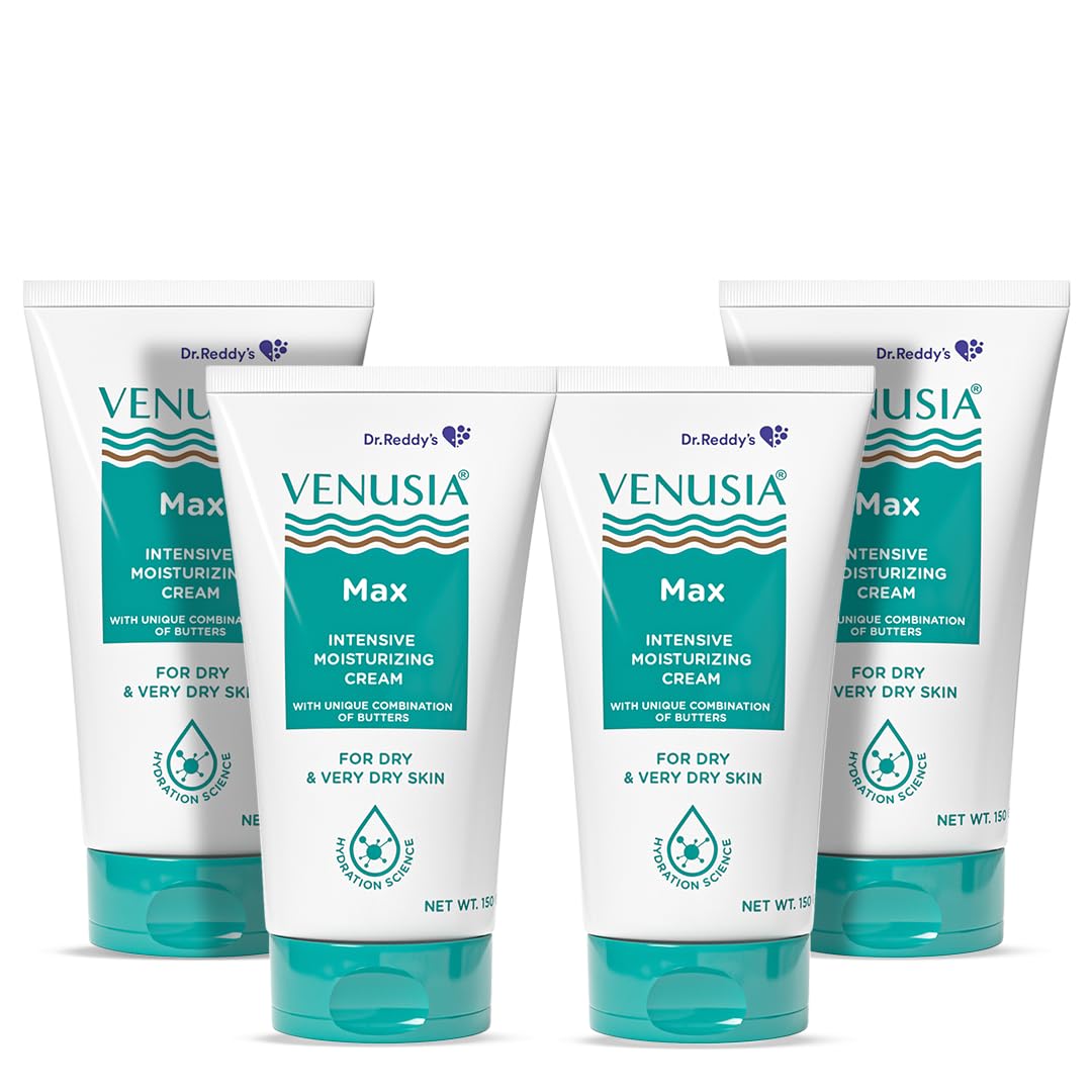 Venusia Max Intensive Moisturizing Cream For Dry Skin To Very Dry Skin, 150 g x Pack of 4