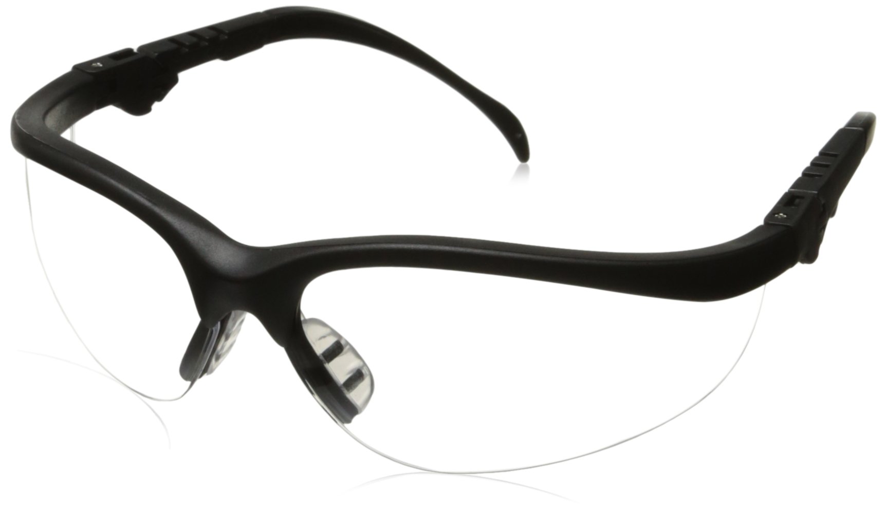 Clear Lens : MCR KD310 Crews Klondike Plus Safety Glasses Ratchet Black Frame ClearLens, 1 Pair