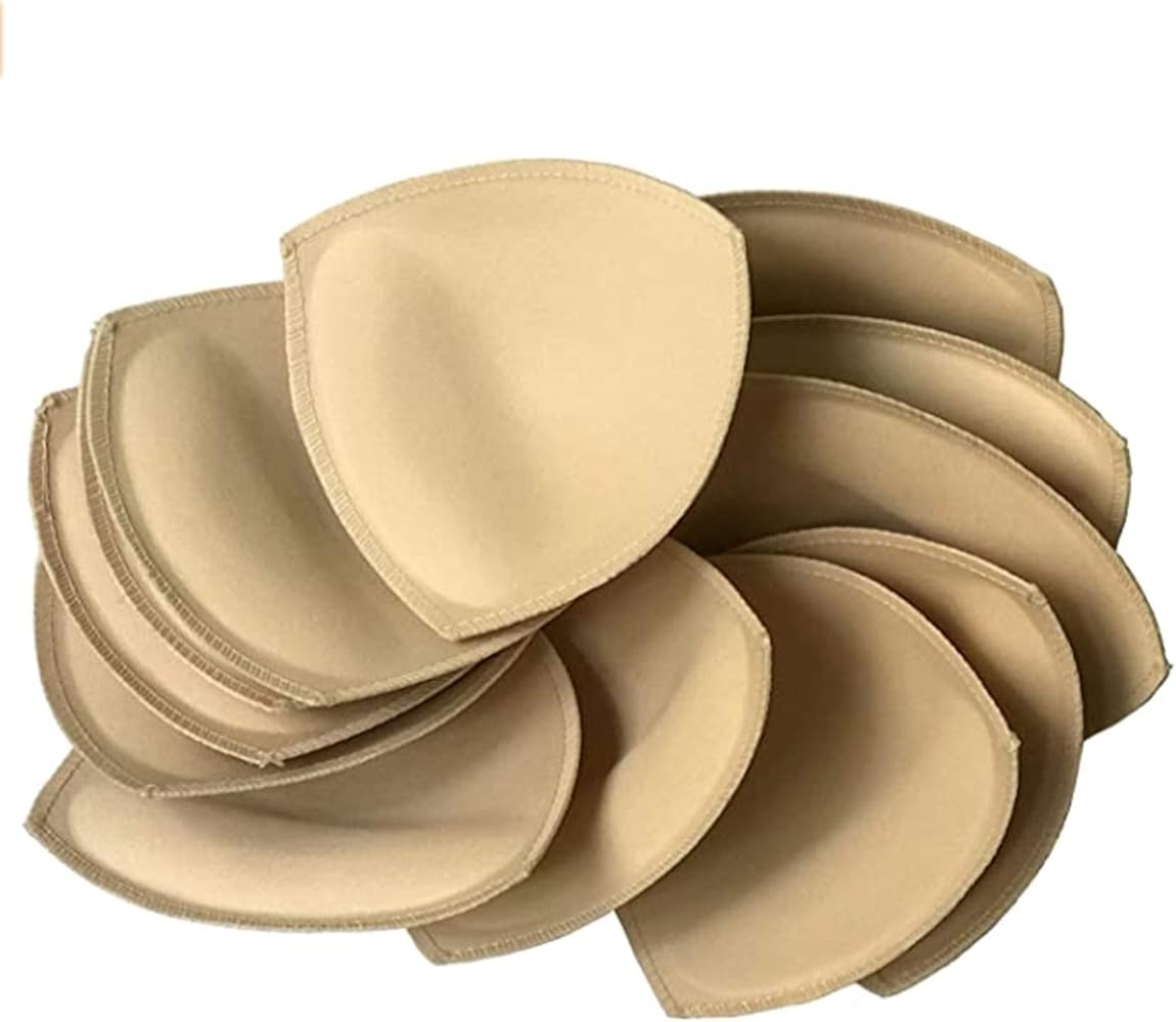 Fypxd 6 Pairs Removeable Bra Pads Inserts Push up for Sport Bra and Bikini Tops(Beige)