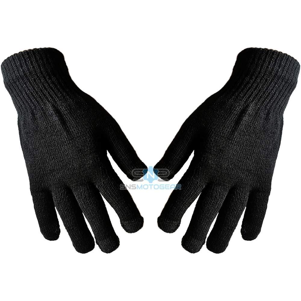 Thermal Cotton Inner Liner Motorcycle Motorbike Gloves - One Size - Black