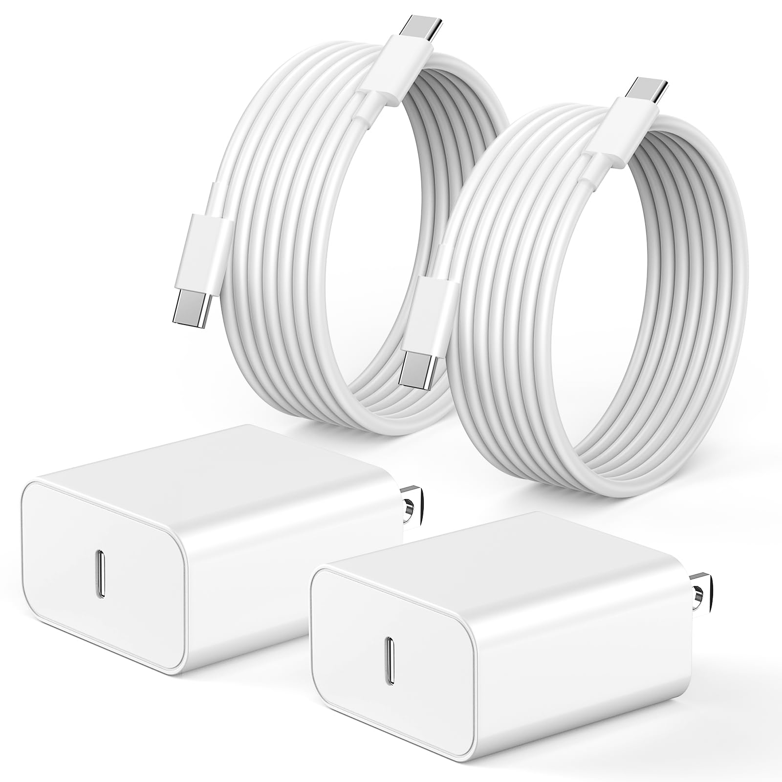 [MFi Certified] iPhone 15 Charger, 2 Pack PD 20W USB C Wall Charger Fast Charging Block with 6FT USB C to USB C Quick Charge Data Sync Cable for iPhone 15/15 Plus/15 Pro/15 Pro Max, iPad Pro/Ai/Mini