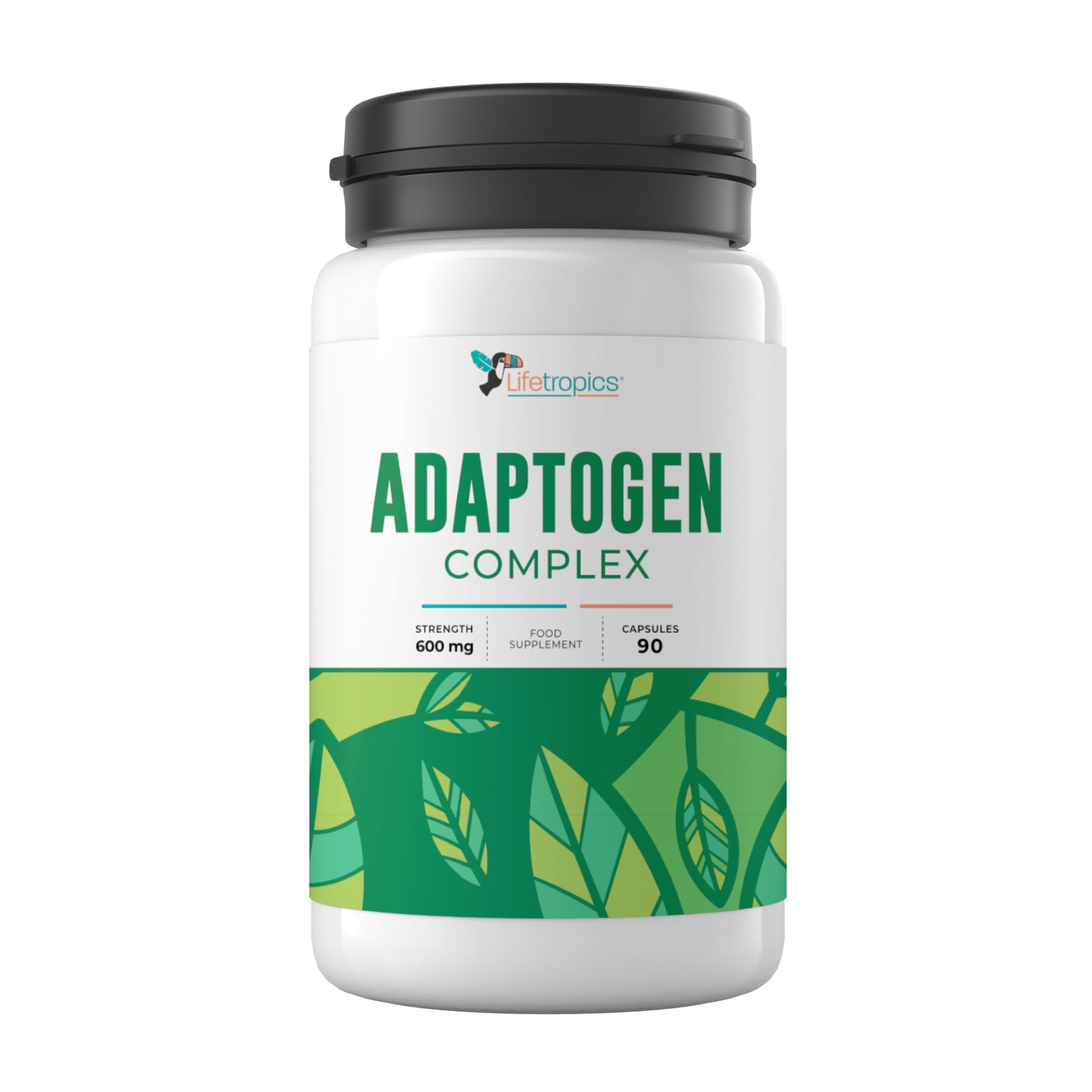 Lifetropics Adaptogen Complex - 600mg Ashwagandha, Rhodiola Rosea, Bacopa Monnieri Supplement - 90 Vegetable Capsules