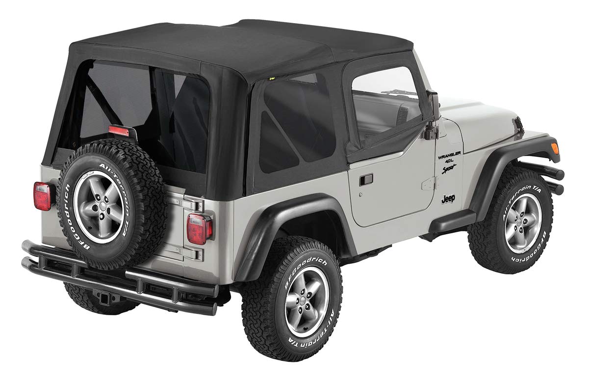 Pavement Endsby Bestop 51197-35 Black Diamond Replay Replacement Soft Top Tinted Back Windows with Upper Door Skins for 1997-2006 Jeep Wrangler